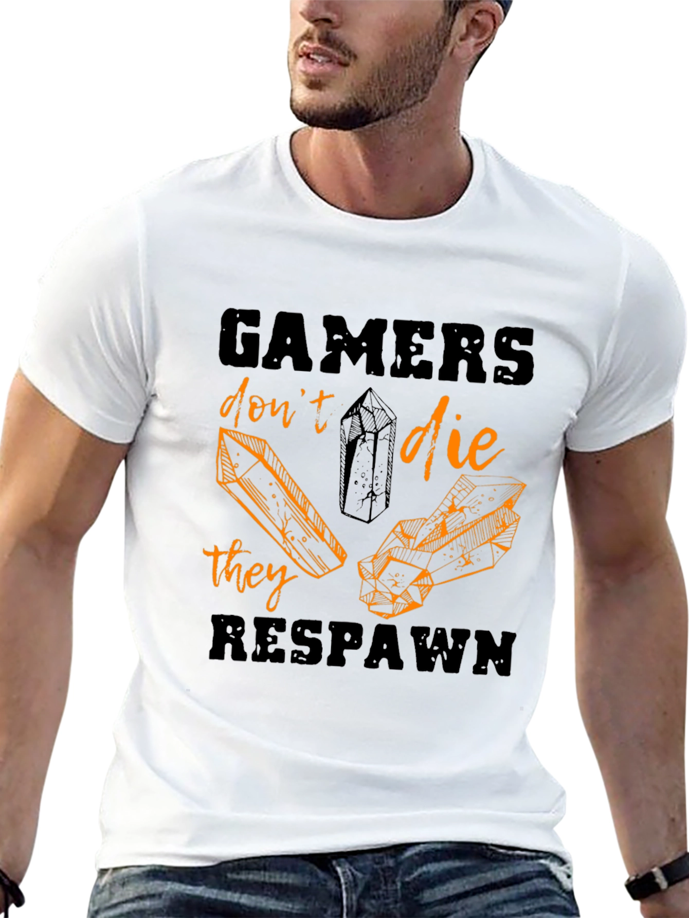 Gamers Dont Die They Respawn Black T-Shirt
