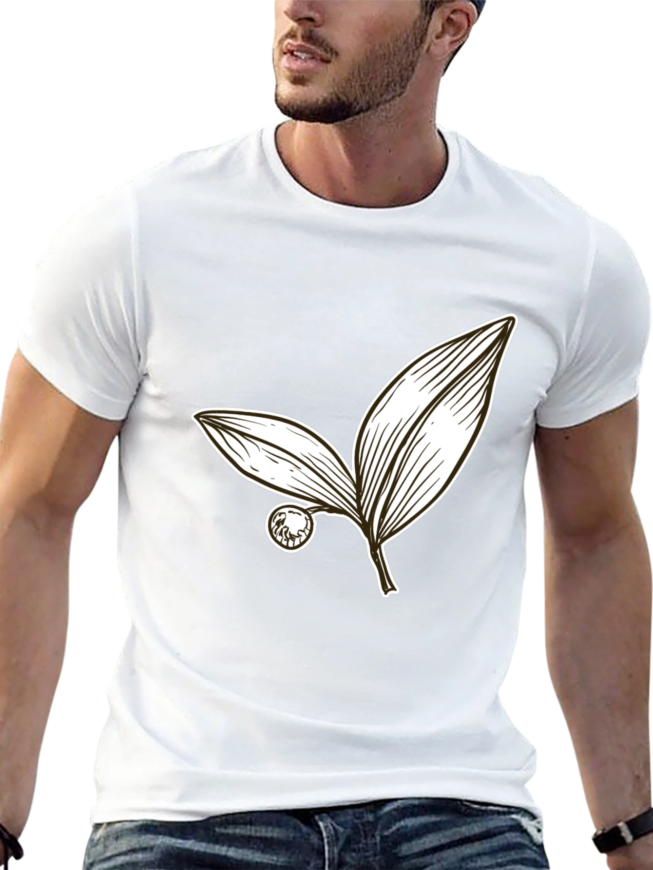 Botanical Leaf Graphic Tee - Stylish Casual Wear