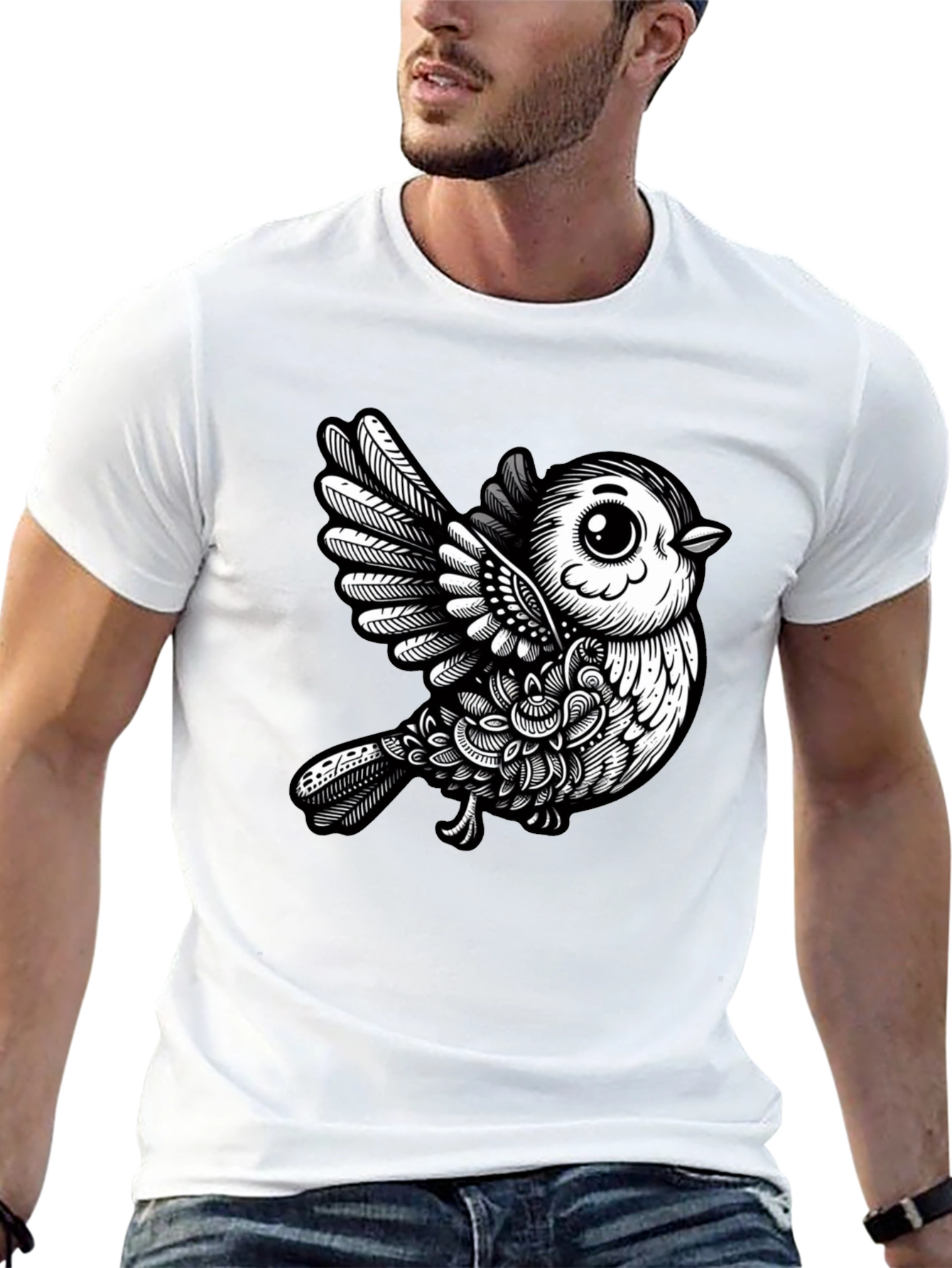 Black Bird Graphic Tee - Unique Design