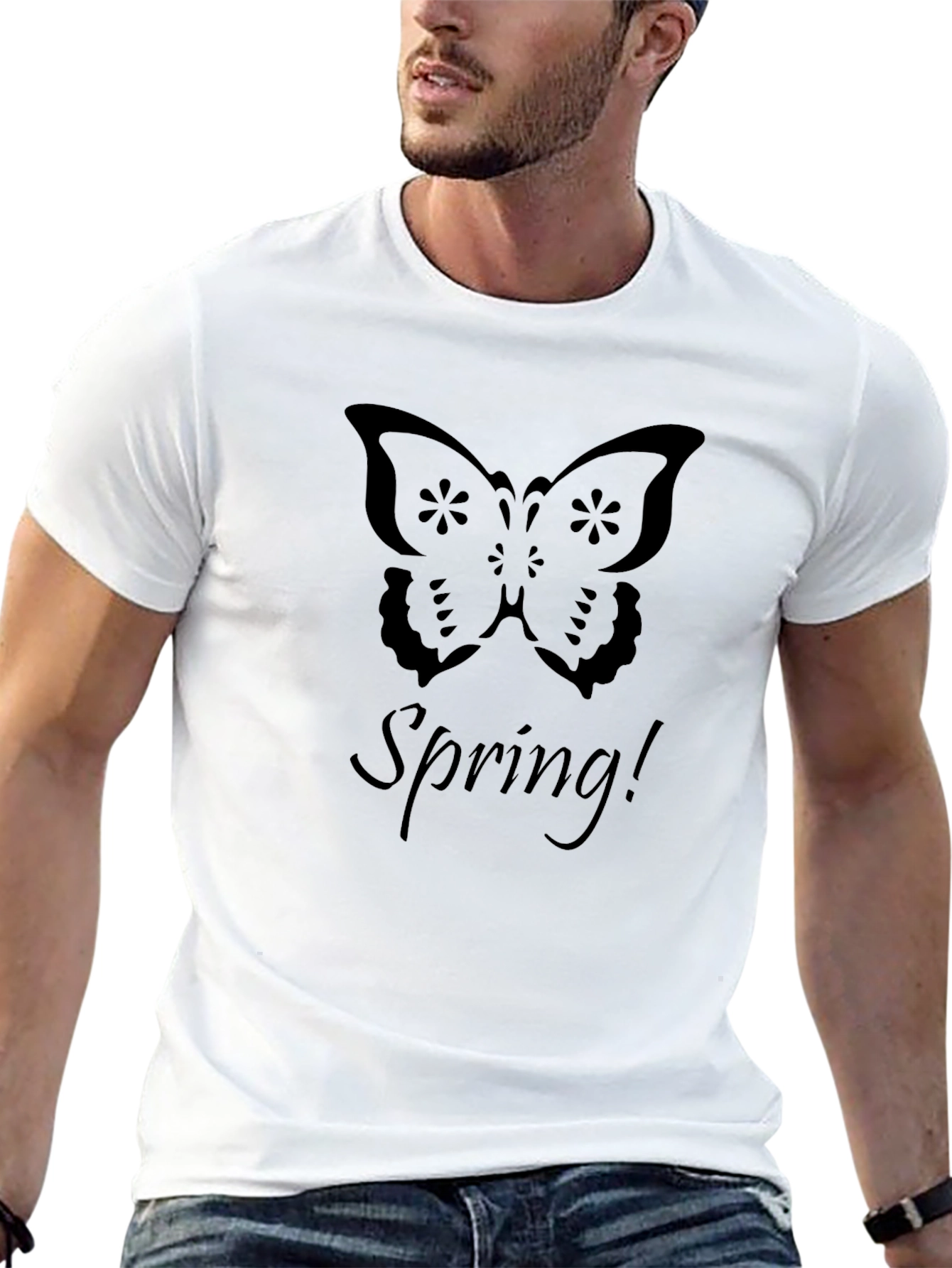 Butterfly Spring T-Shirt - Black Casual Tee