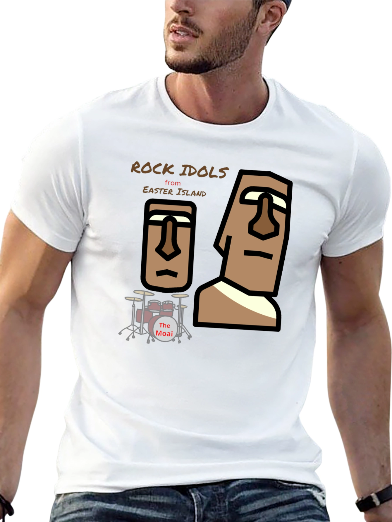 Rock Idols from Easter Island Black T-Shirt
