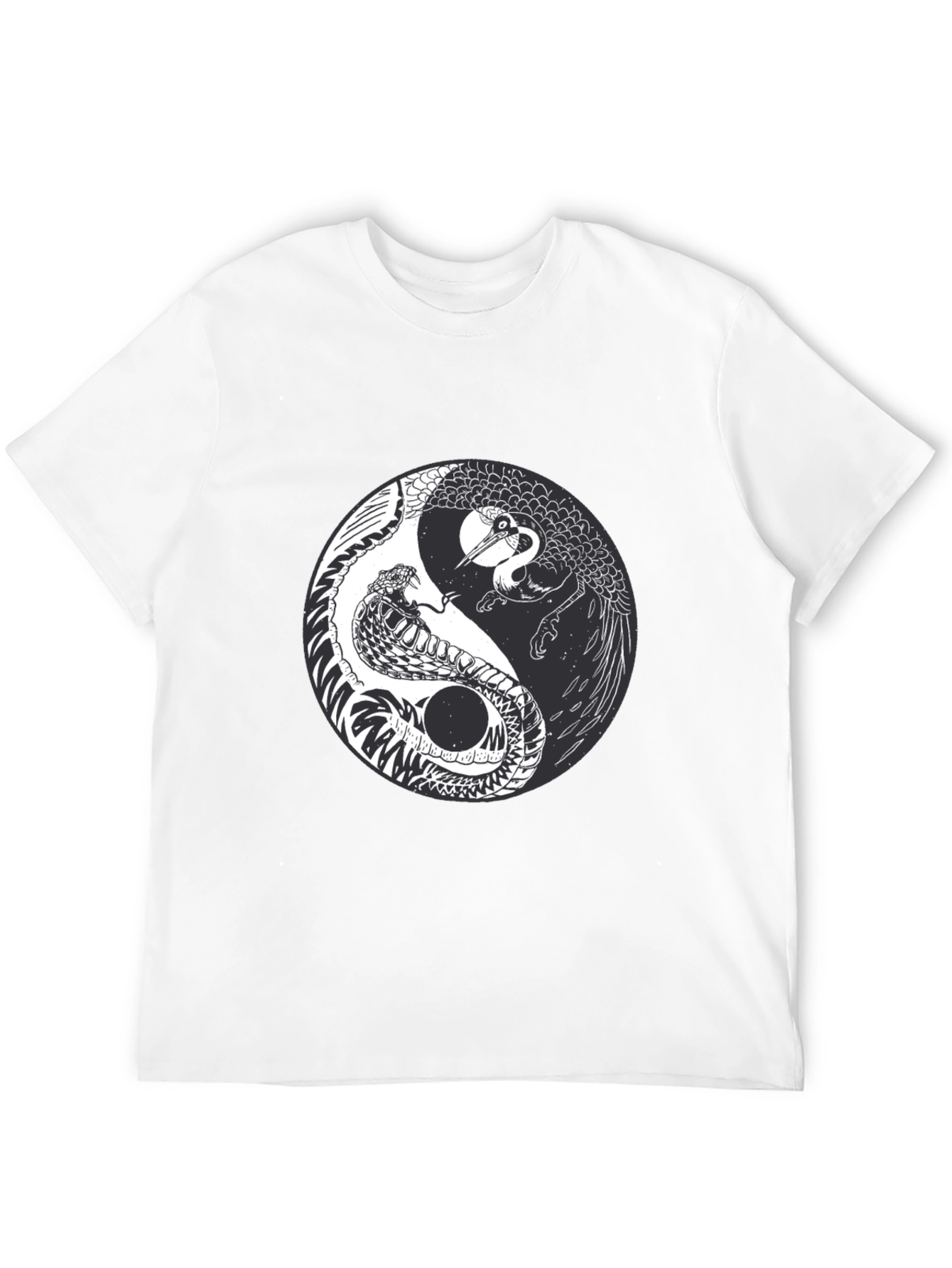 Yin Yang Crane Snake Graphic Tee