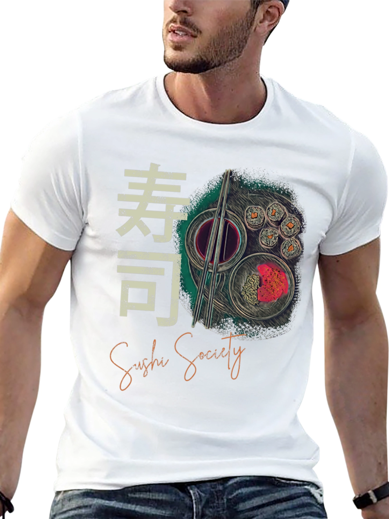 Sushi Society Graphic Tee - Trendy Foodie Shirt