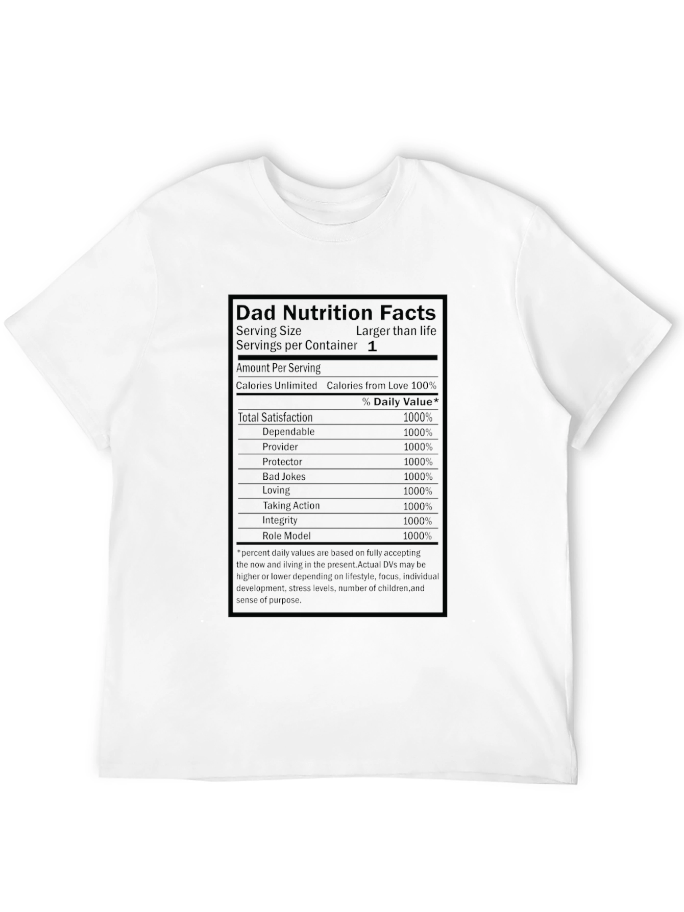 Dad Nutrition Facts T-Shirt - Funny Fathers Day Gift