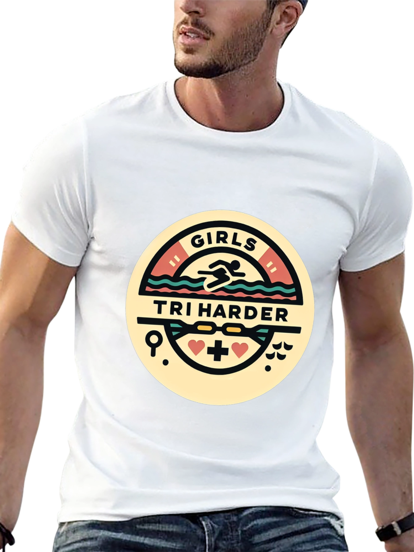 Girls Tri Harder T-Shirt - Triathlon Design
