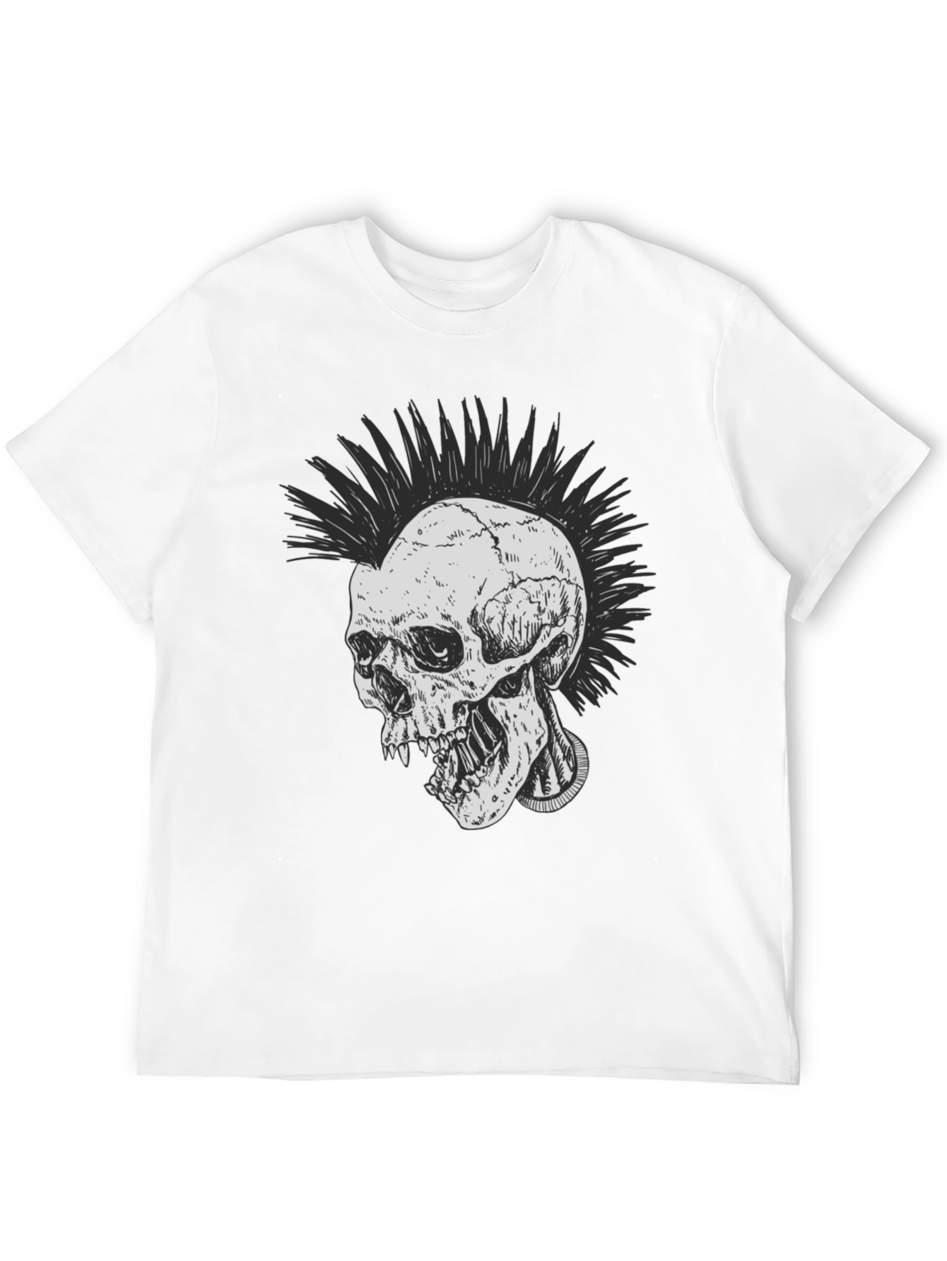 Punk Skull Graphic Tee - Black