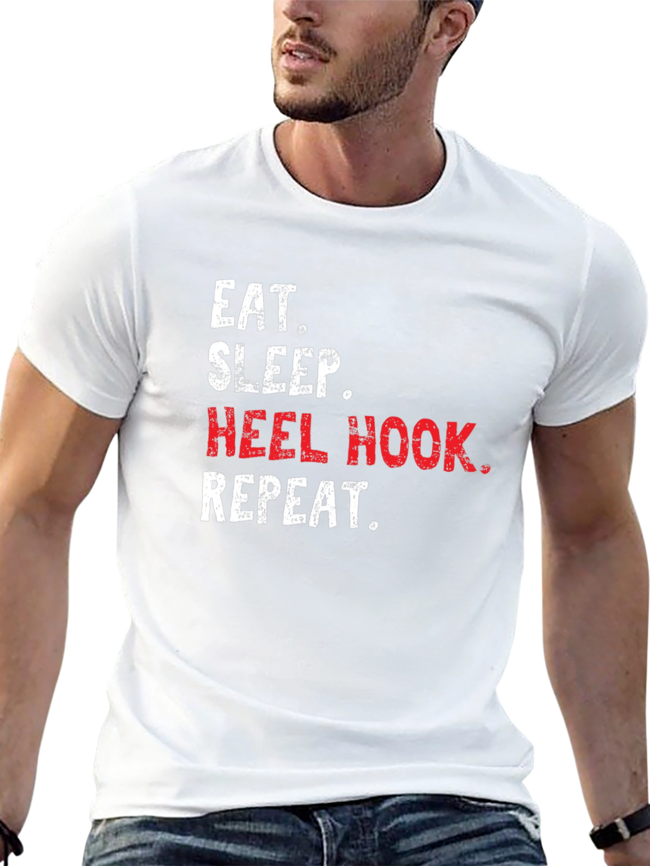 Eat Sleep Heel Hook Repeat Black T-Shirt