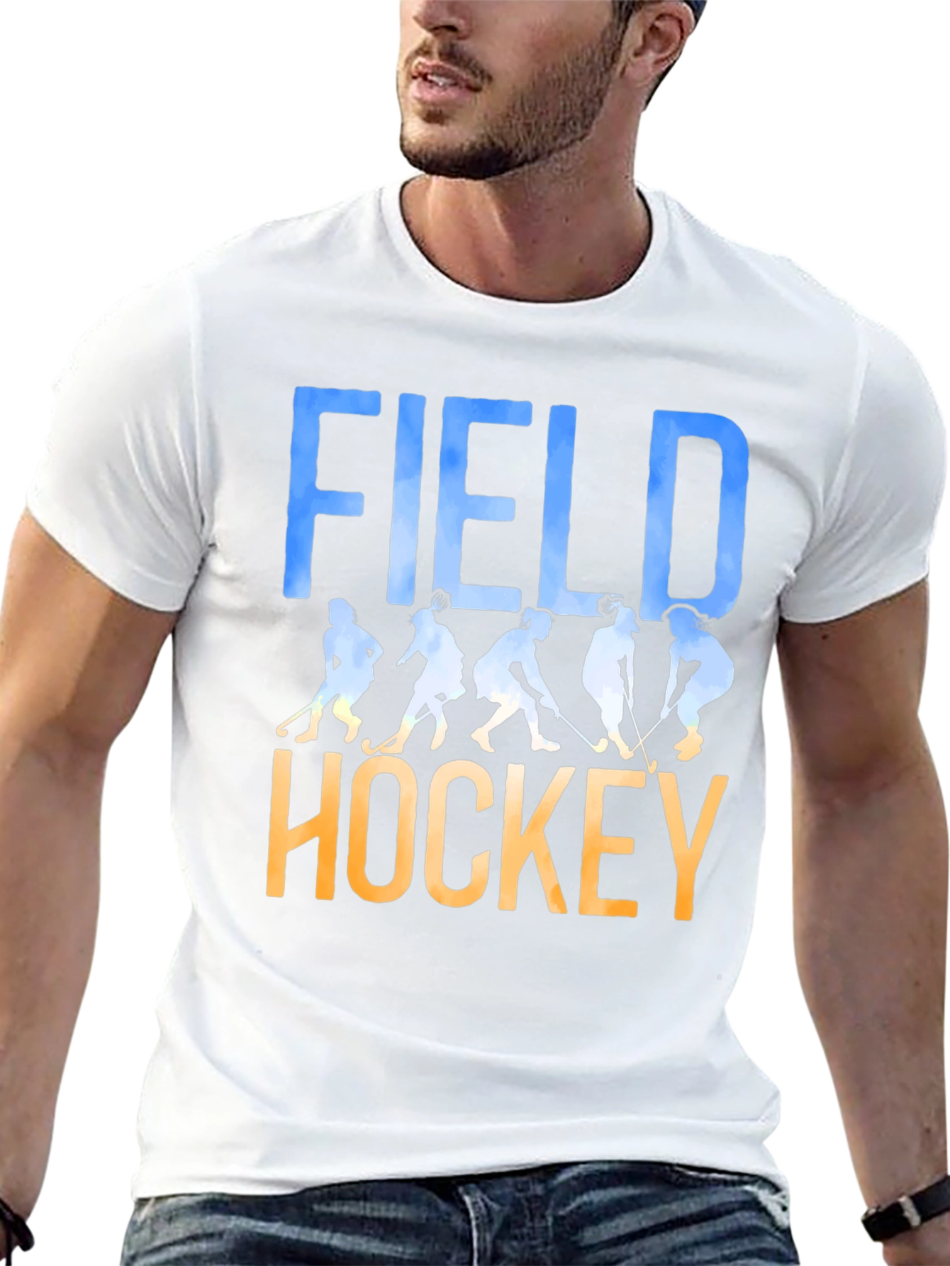 Field Hockey Silhouette Graphic T-Shirt