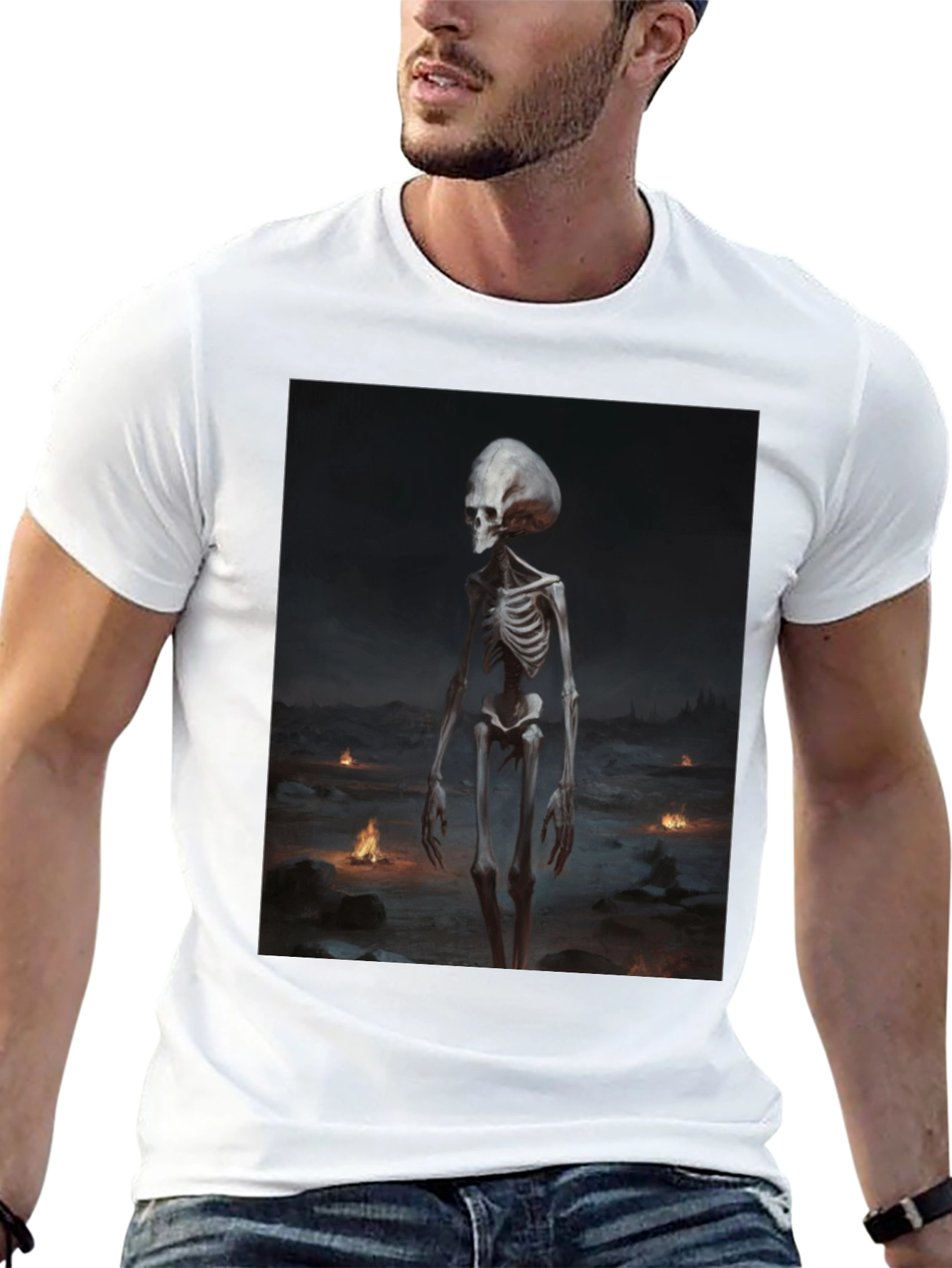 Alien Skeleton Black T-Shirt