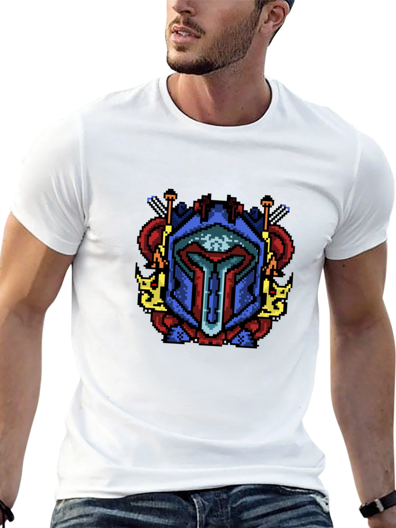 Pixel Art Mandalorian T-Shirt - Sci-Fi Cool