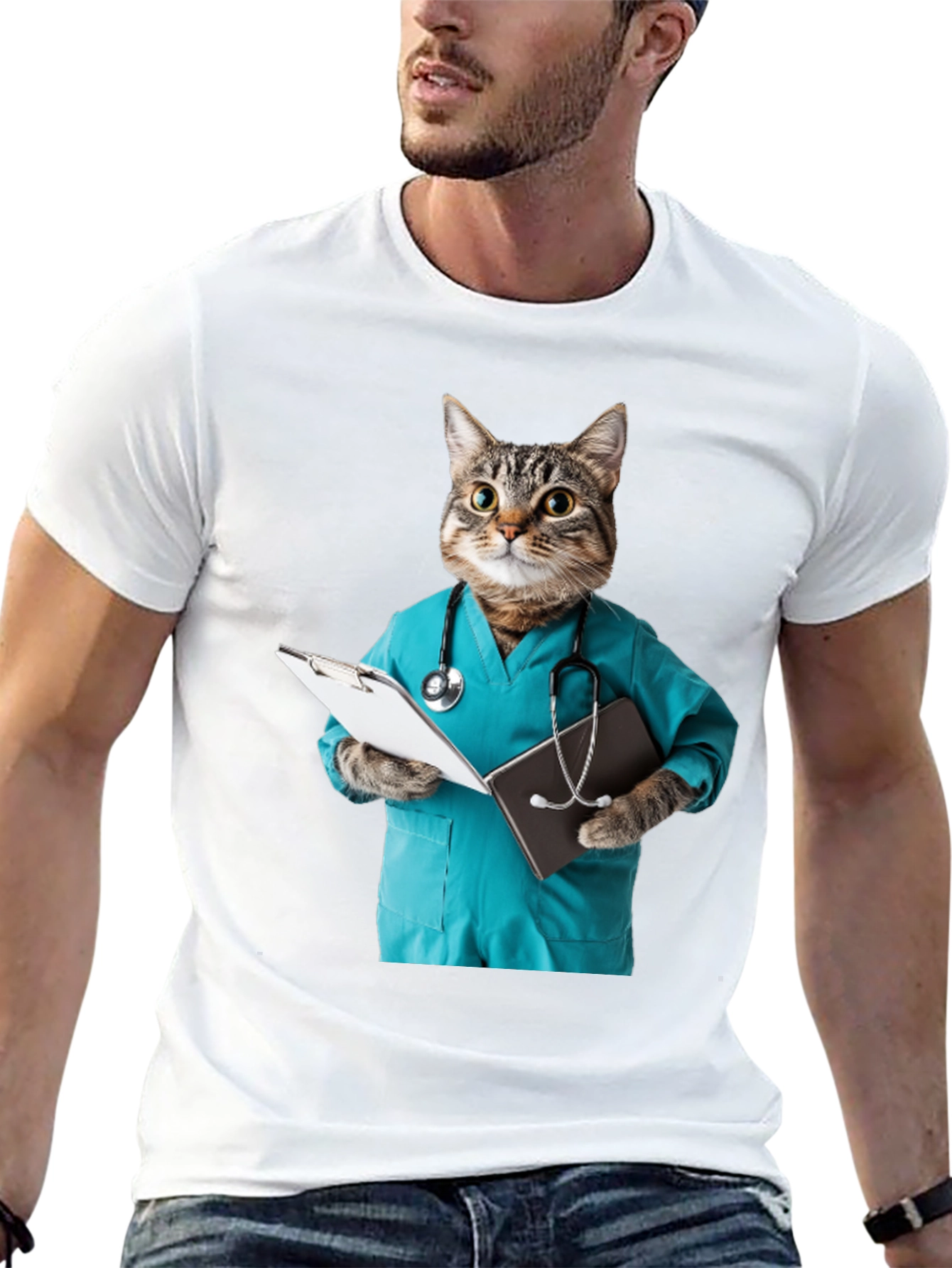 Cat Doctor Graphic T-Shirt - Unisex