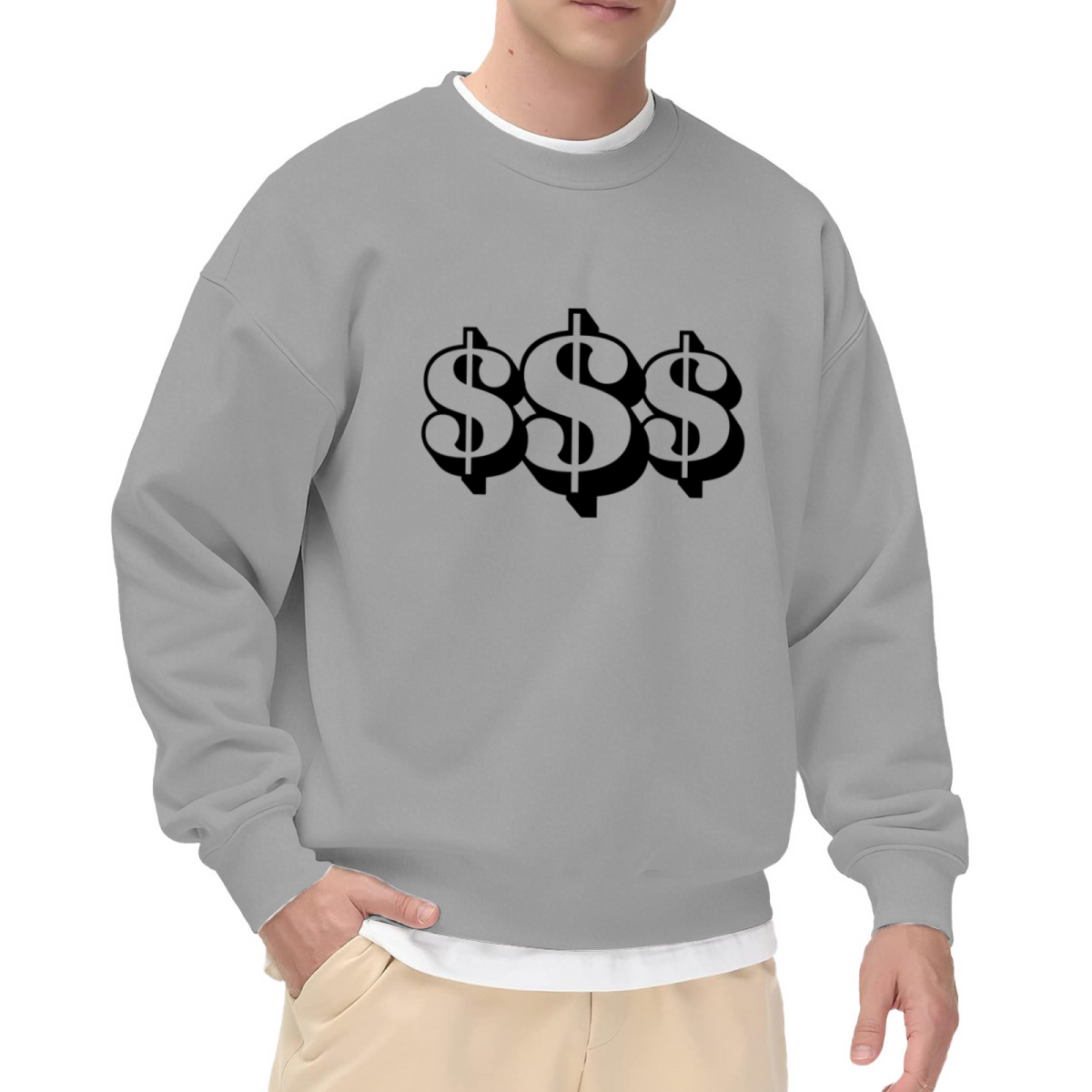Bold Dollar Signs Money Design - Crewneck Sweatshirt | Money, Hustle, Entrepreneur Gift