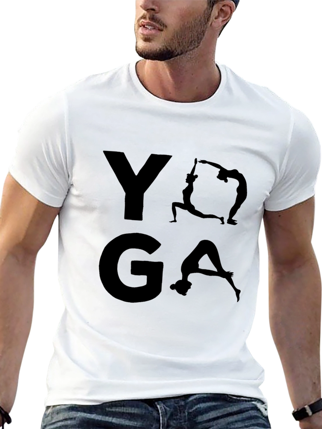 Yoga Graphic Print Mens Black T-Shirt