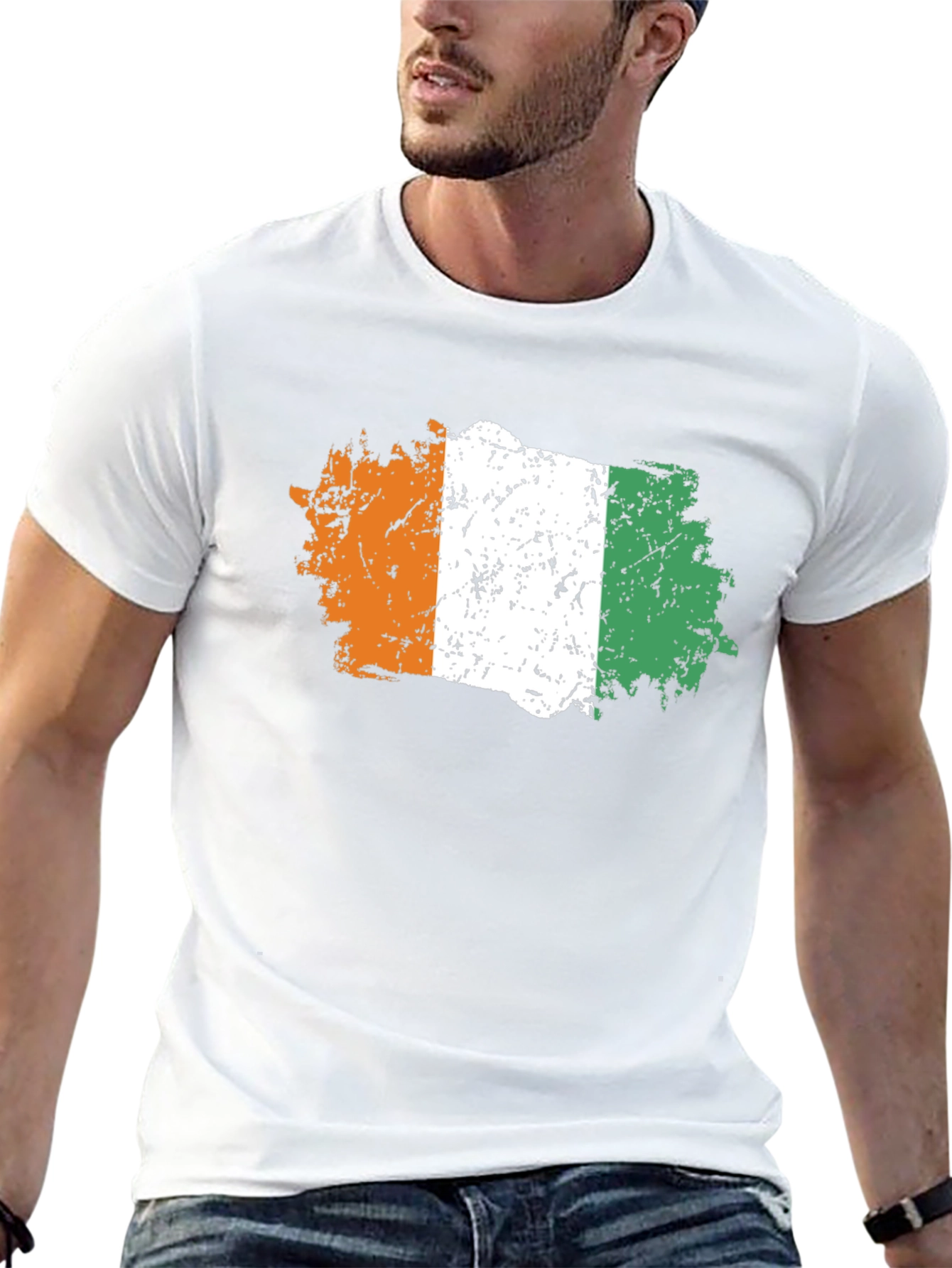 Ivory Coast Flag T-Shirt - Distressed Design
