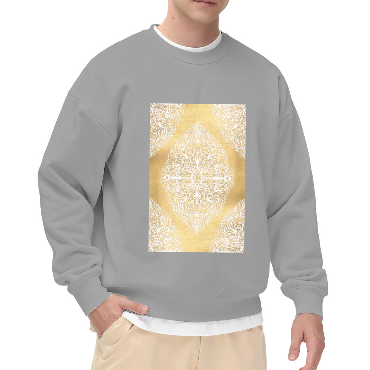 Cat & Diamond Graphic ԲÁìÎÀÒ - Unique Design Pullover Sweatshirt