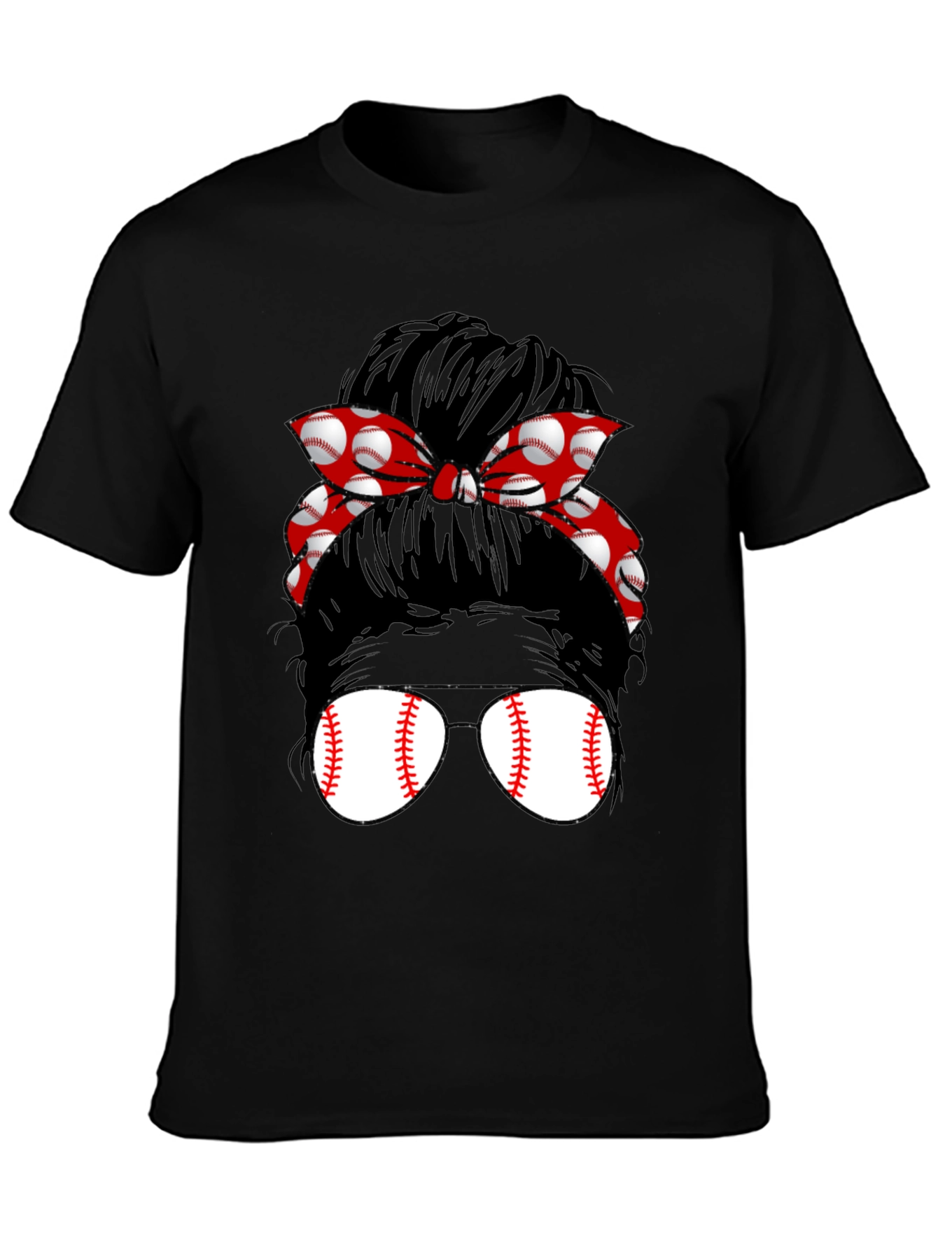 Baseball Mom Messy Bun T-Shirt