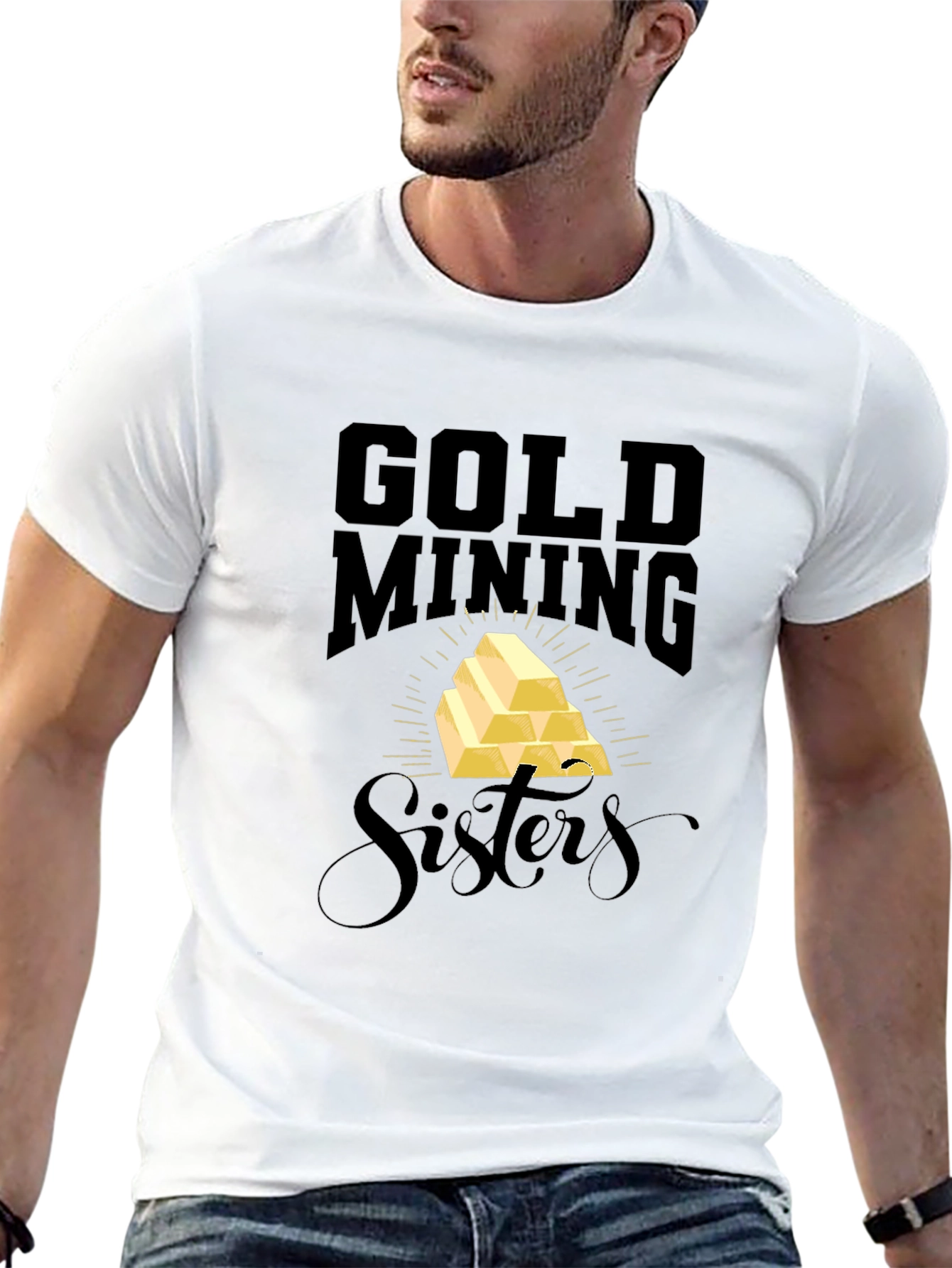 Gold Mining Sisters Black T-Shirt