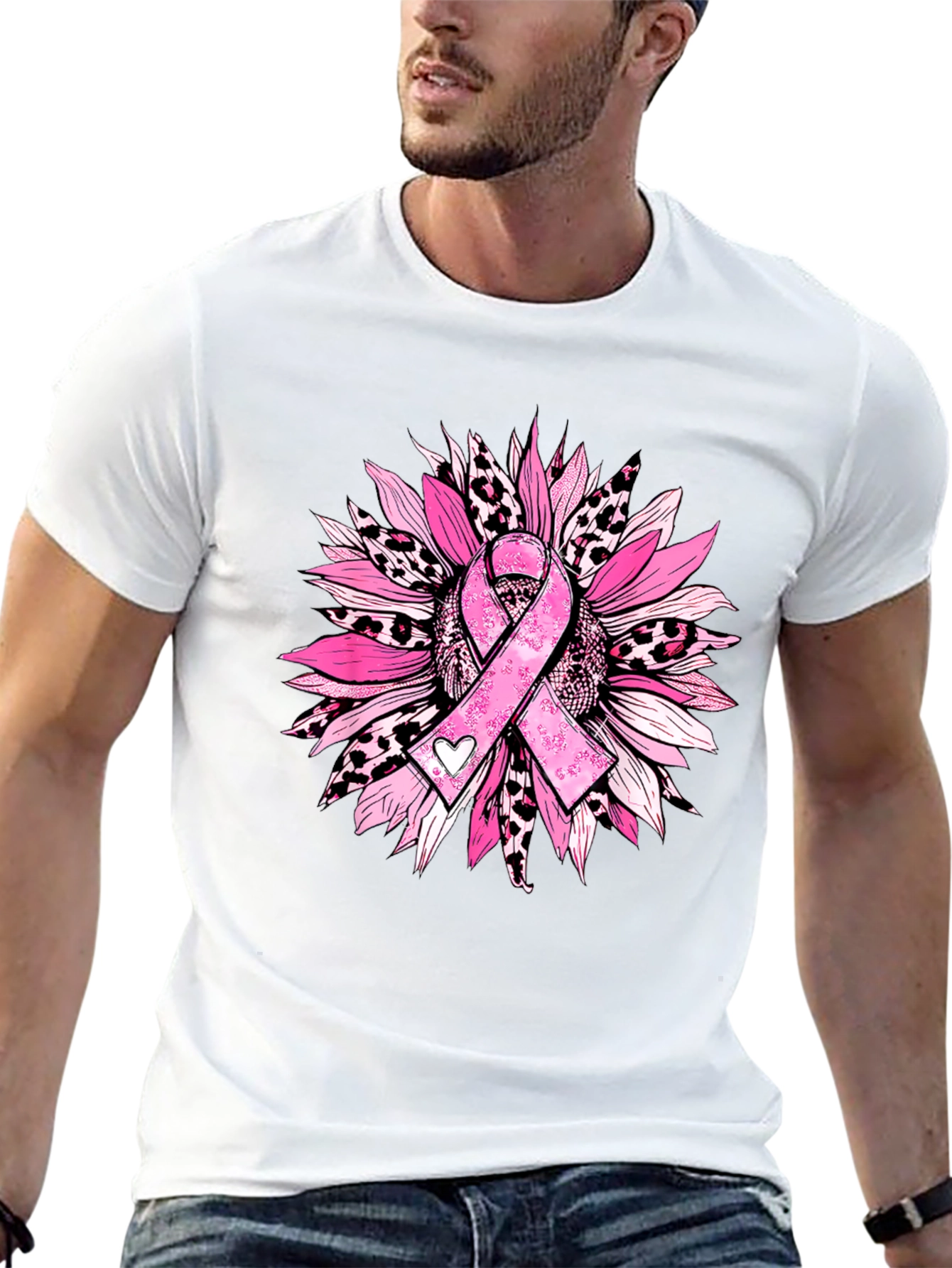 Breast Cancer Awareness Sunflower Tee
