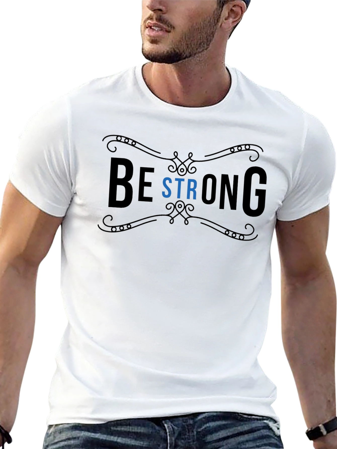 Be Strong Graphic T-Shirt - Motivational Black Tee