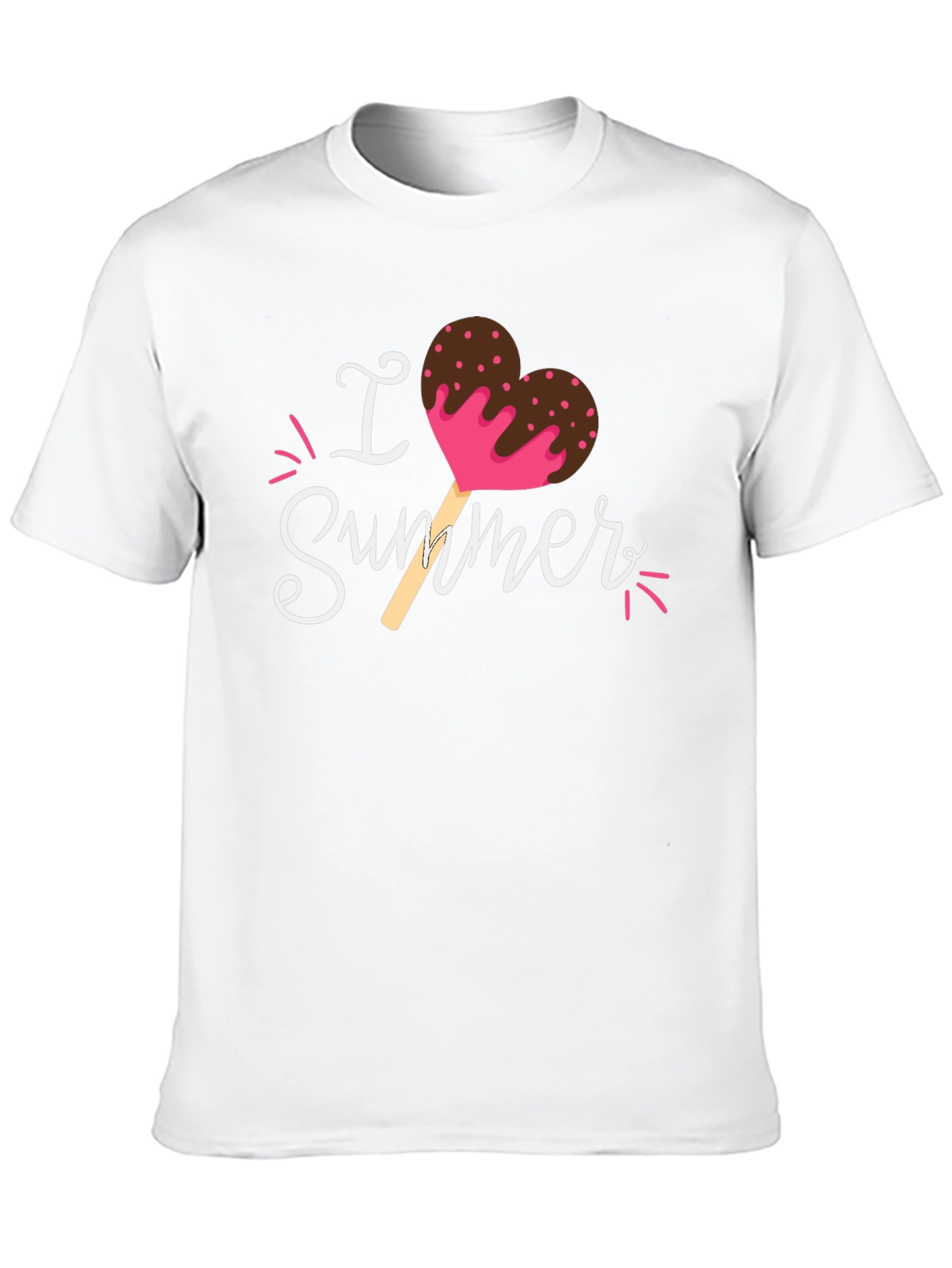 I Love Summer Heart Ice Cream Graphic T-Shirt