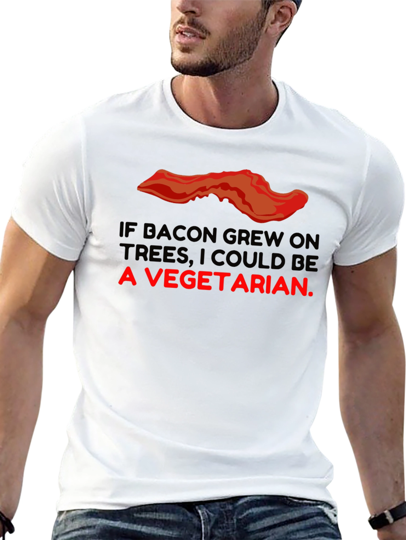 Bacon Trees Vegetarian Graphic T-Shirt