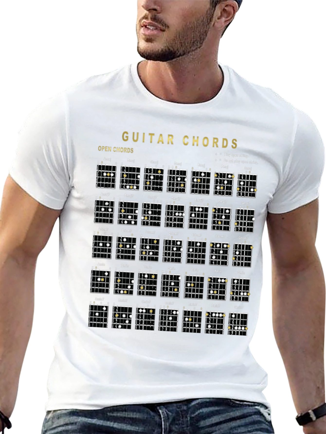 Guitar Chords Graphic Print T-Shirt