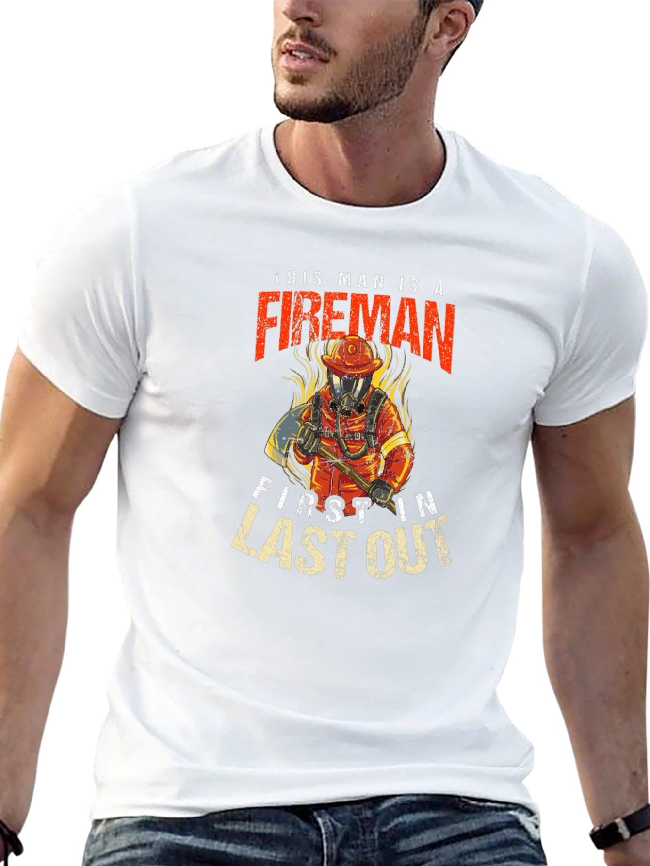Fireman First In Last Out Black T-Shirt