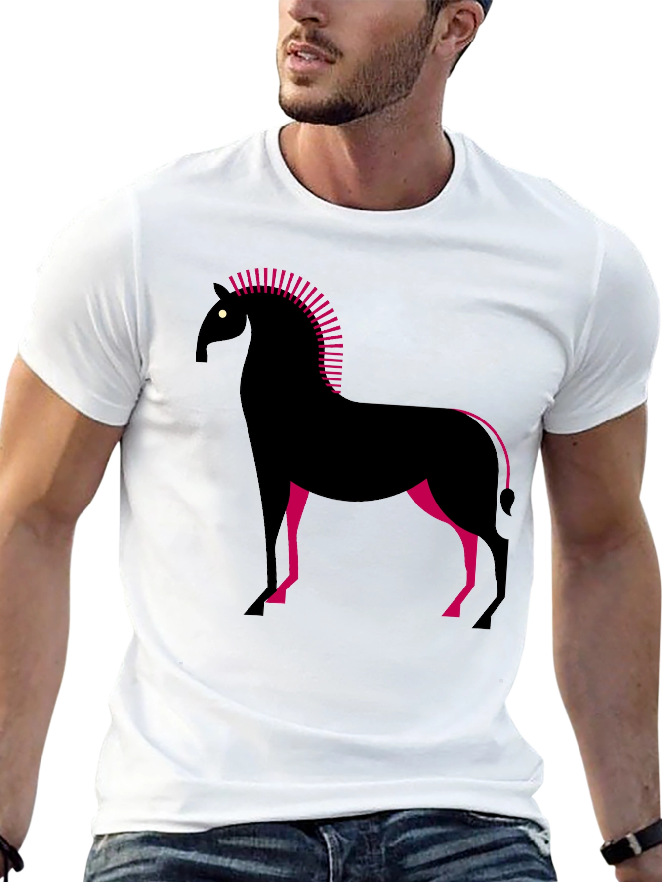 Geometric Horse Graphic T-Shirt