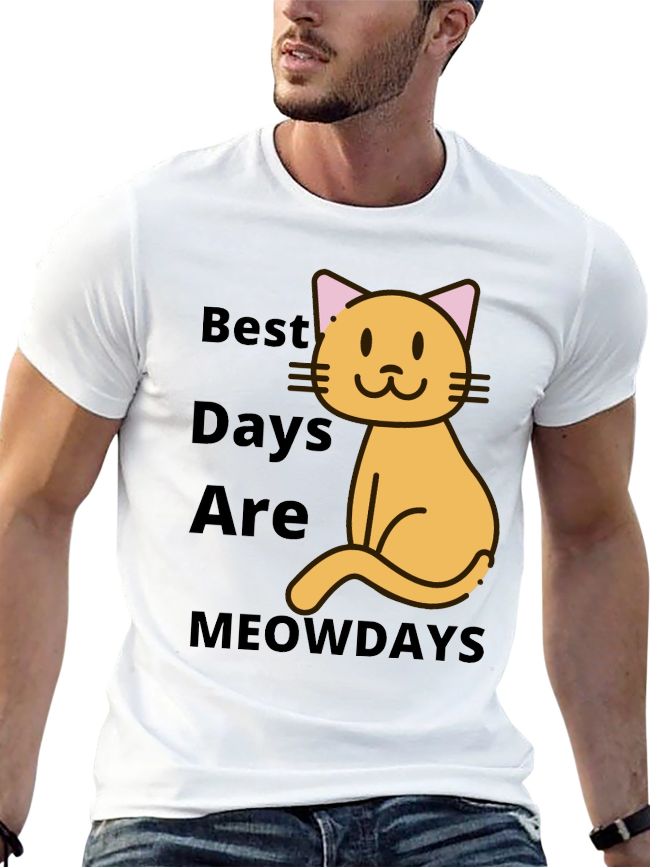 Best Meowdays Graphic T-Shirt - Cat Lover Tee