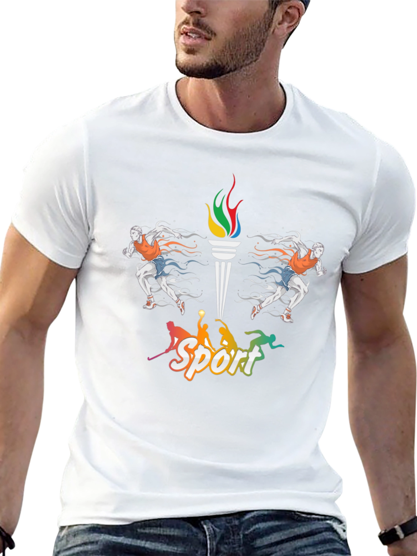 Sports Themed Graphic Tee - Unisex Black T-Shirt