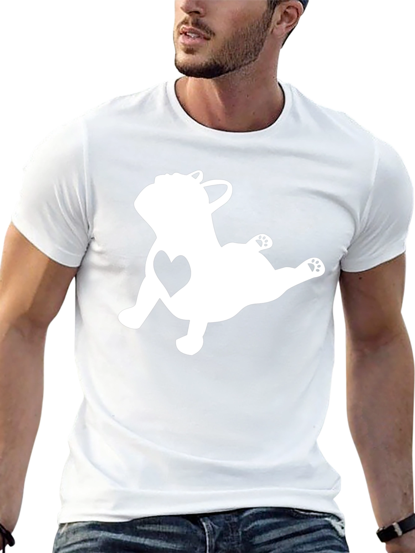 Cute French Bulldog Heart T-Shirt - Relaxed Fit
