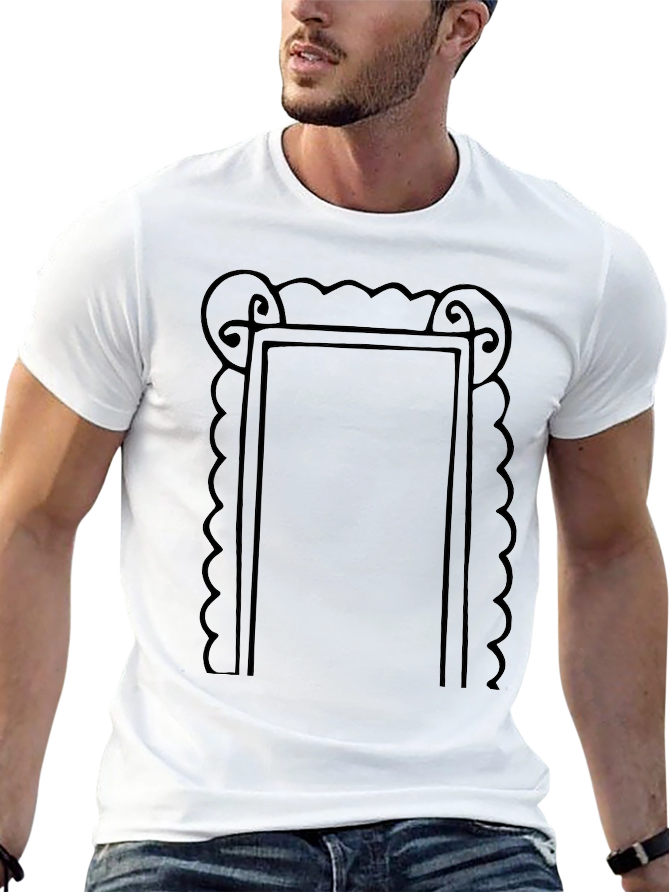 Framed Graphic Tee - Modern Art Shirt