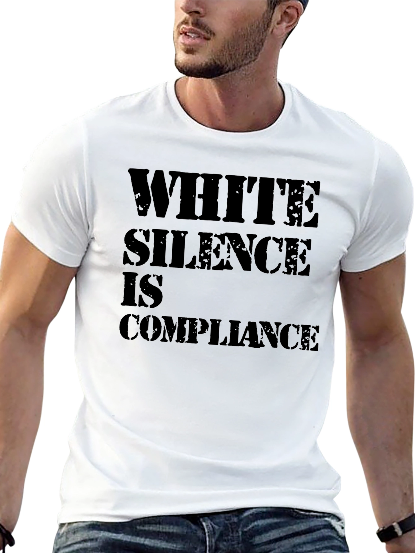 White Silence is Compliance T-Shirt - Statement Tee
