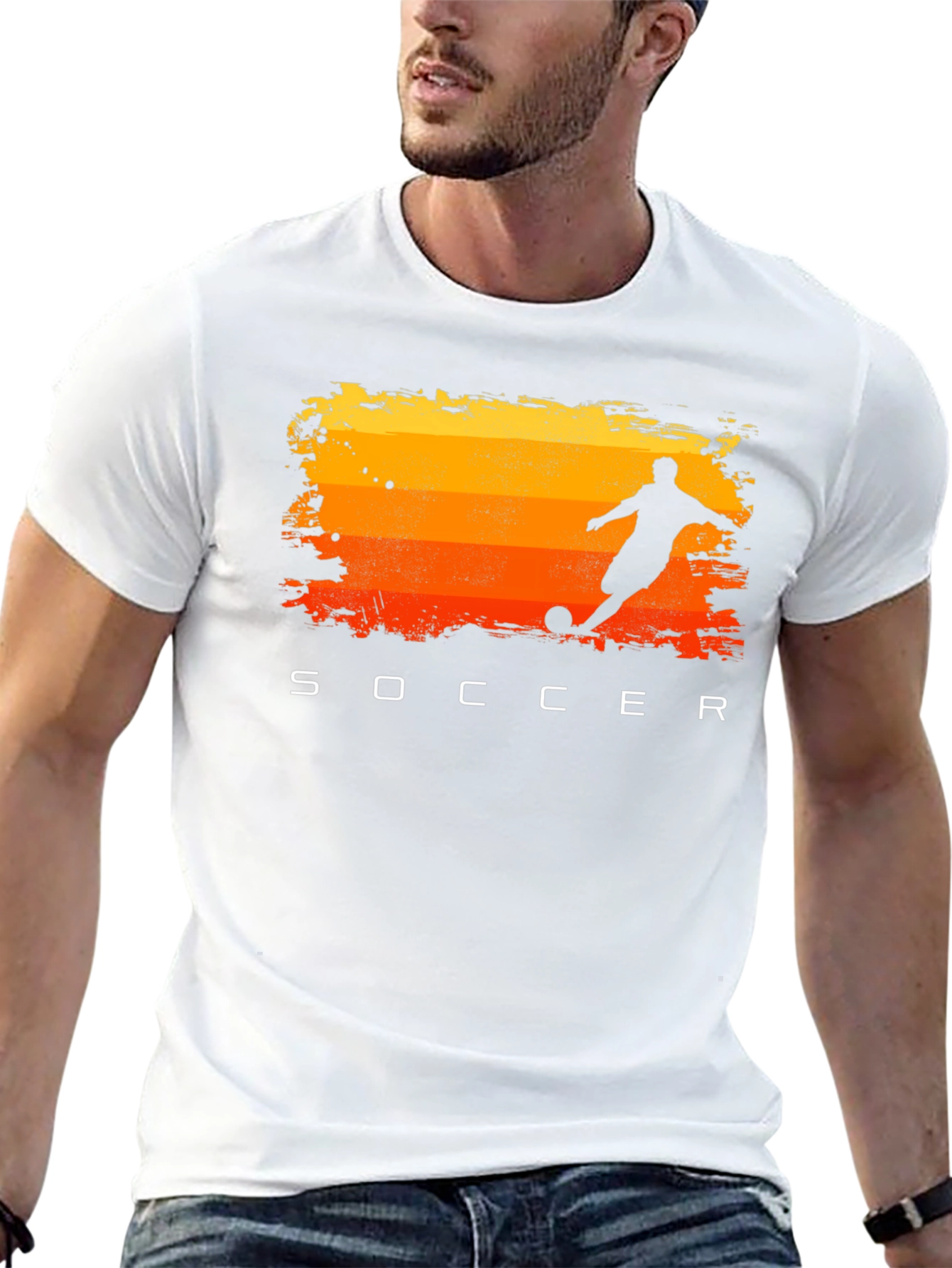 Soccer Sunset Graphic Tee - Black