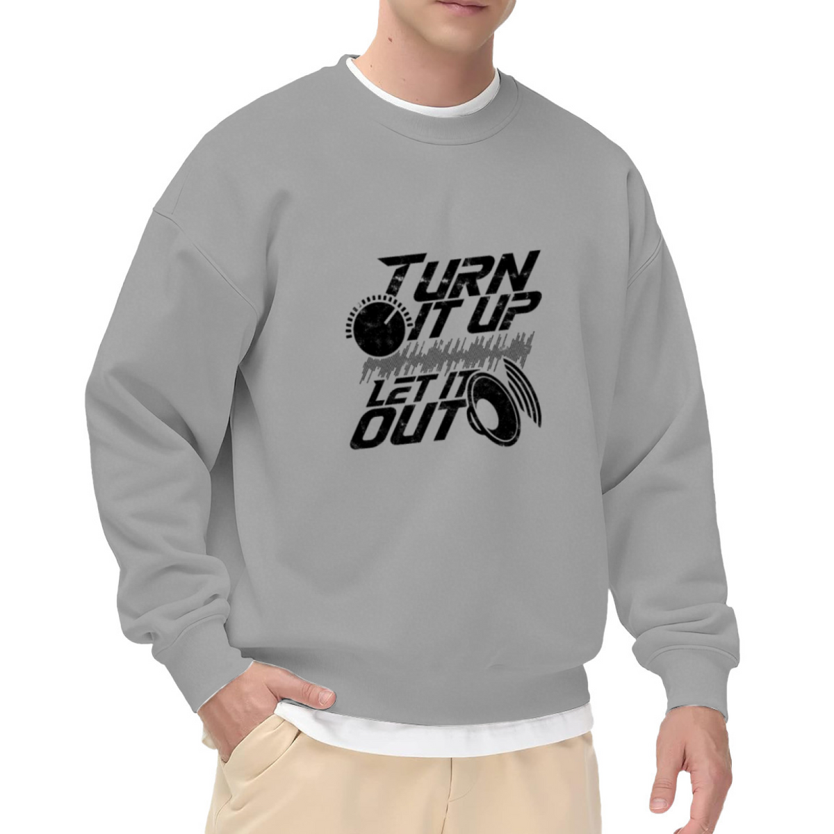 "TURN IT UP LET IT OUT" Audio Speaker Design - Crewneck Sweatshirt | Music, Audio, Speaker Gift