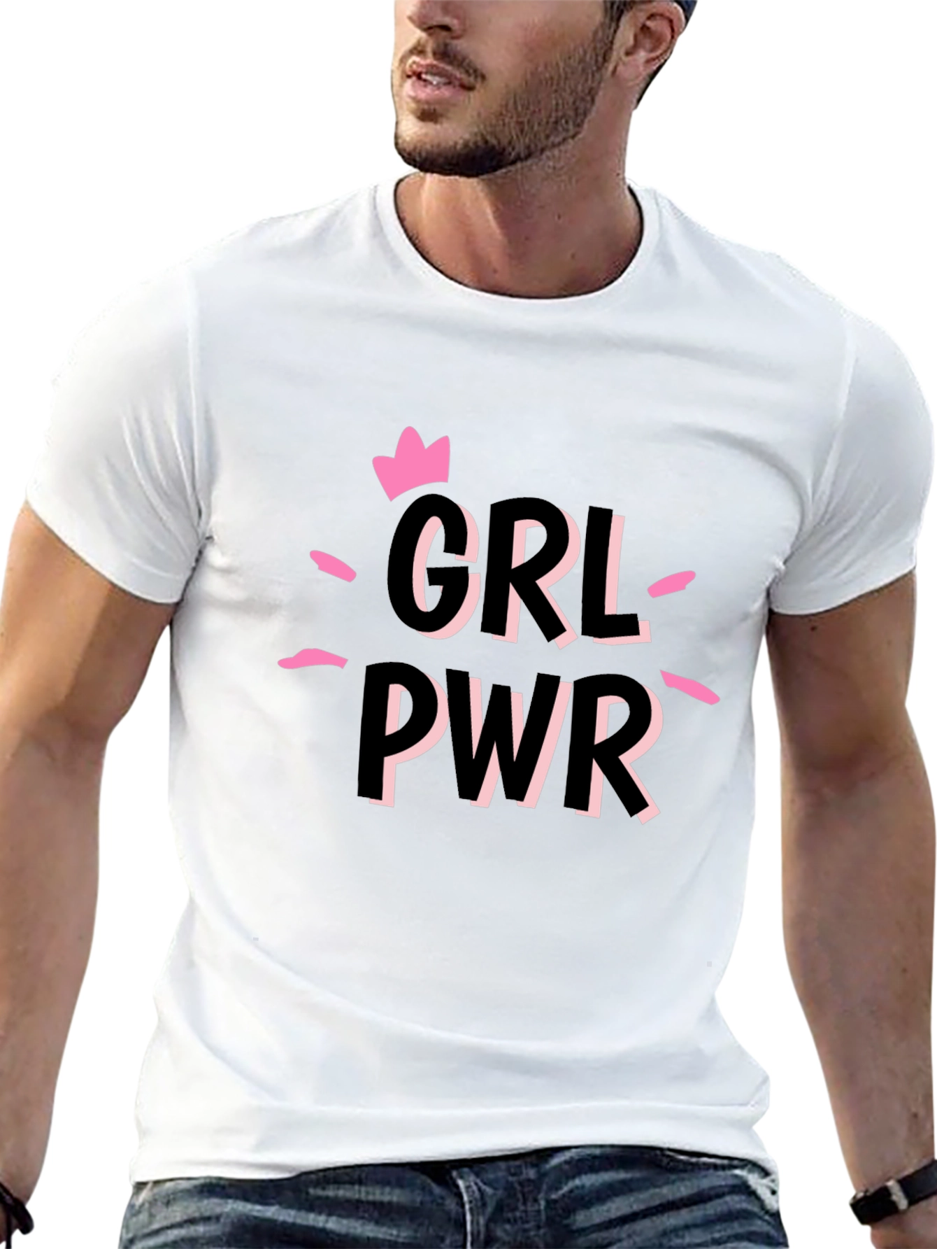 Girl Power Graphic Tee - Black Cotton T-Shirt