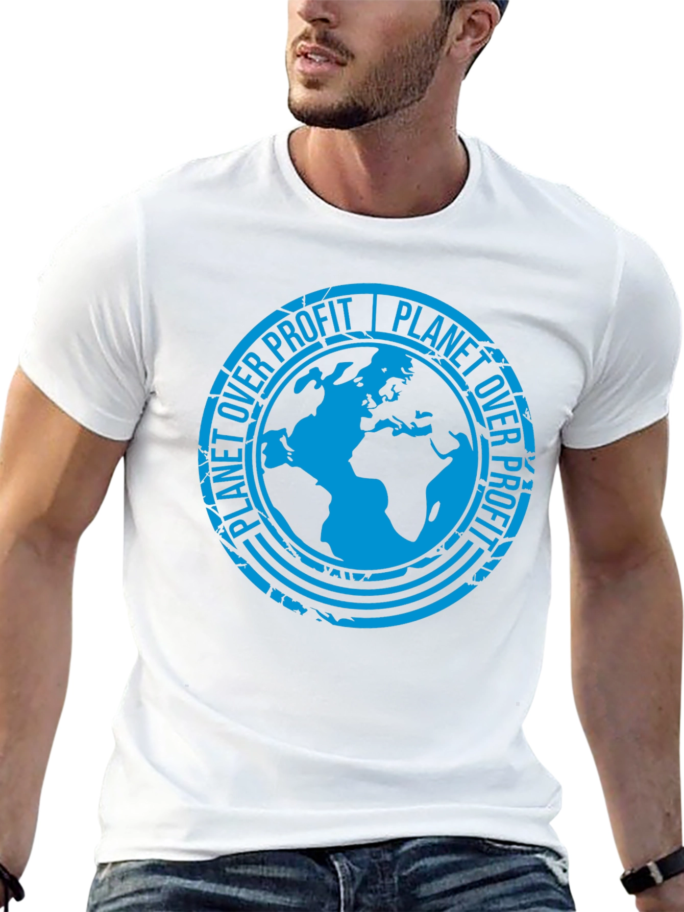 Planet Over Profit Black Graphic T-Shirt