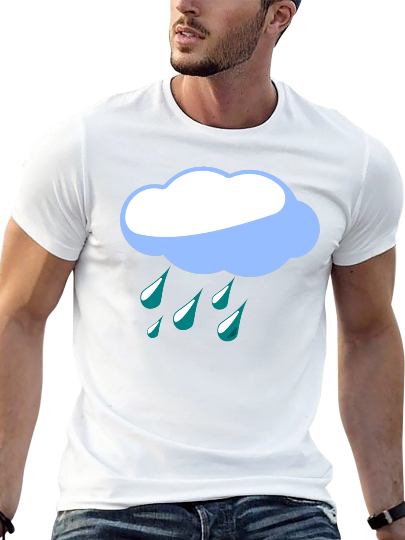 Rainy Day Cloud Graphic Tee - Black T-Shirt