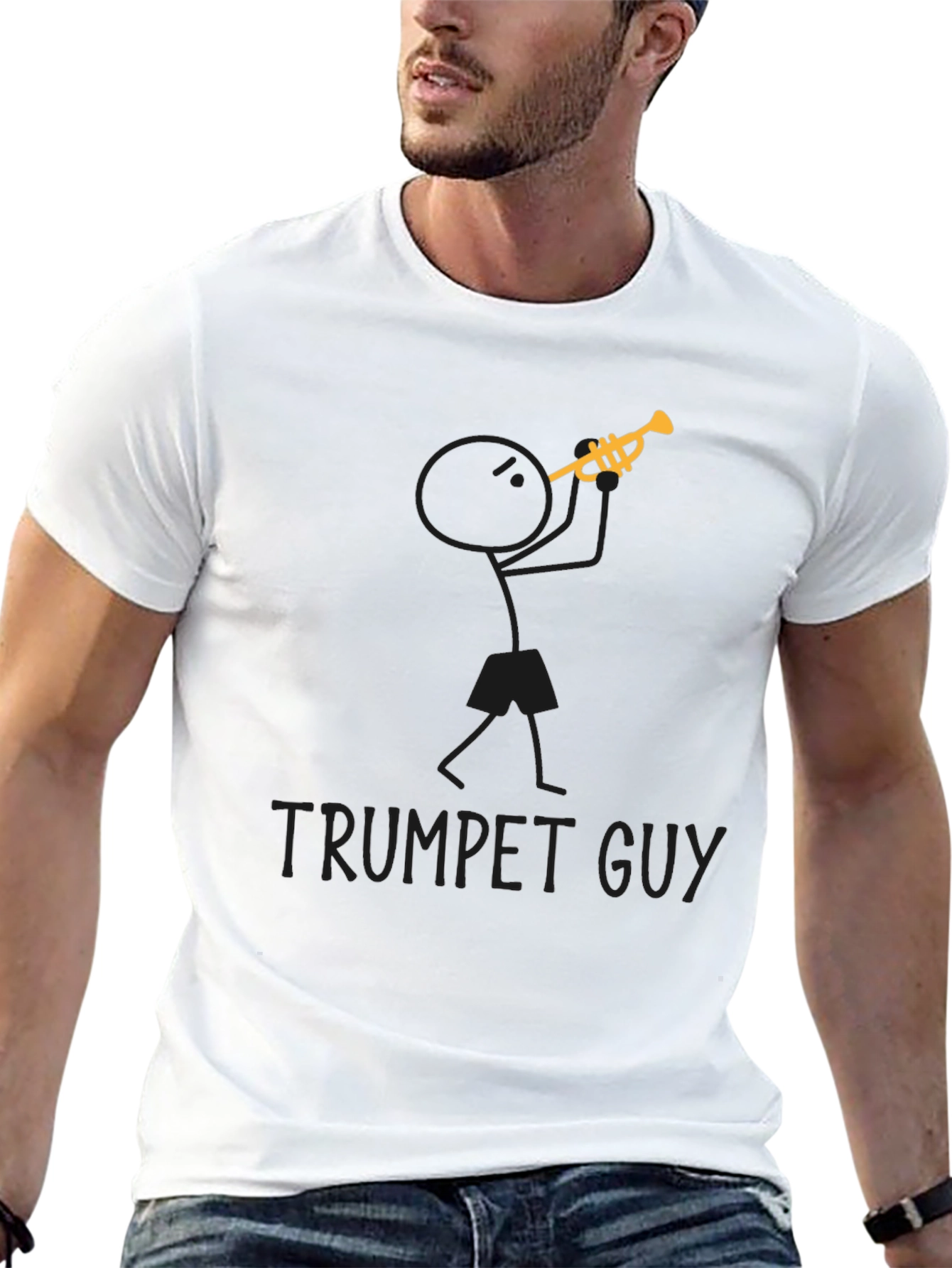 Trumpet Guy Graphic Tee - Music Lovers T-Shirt