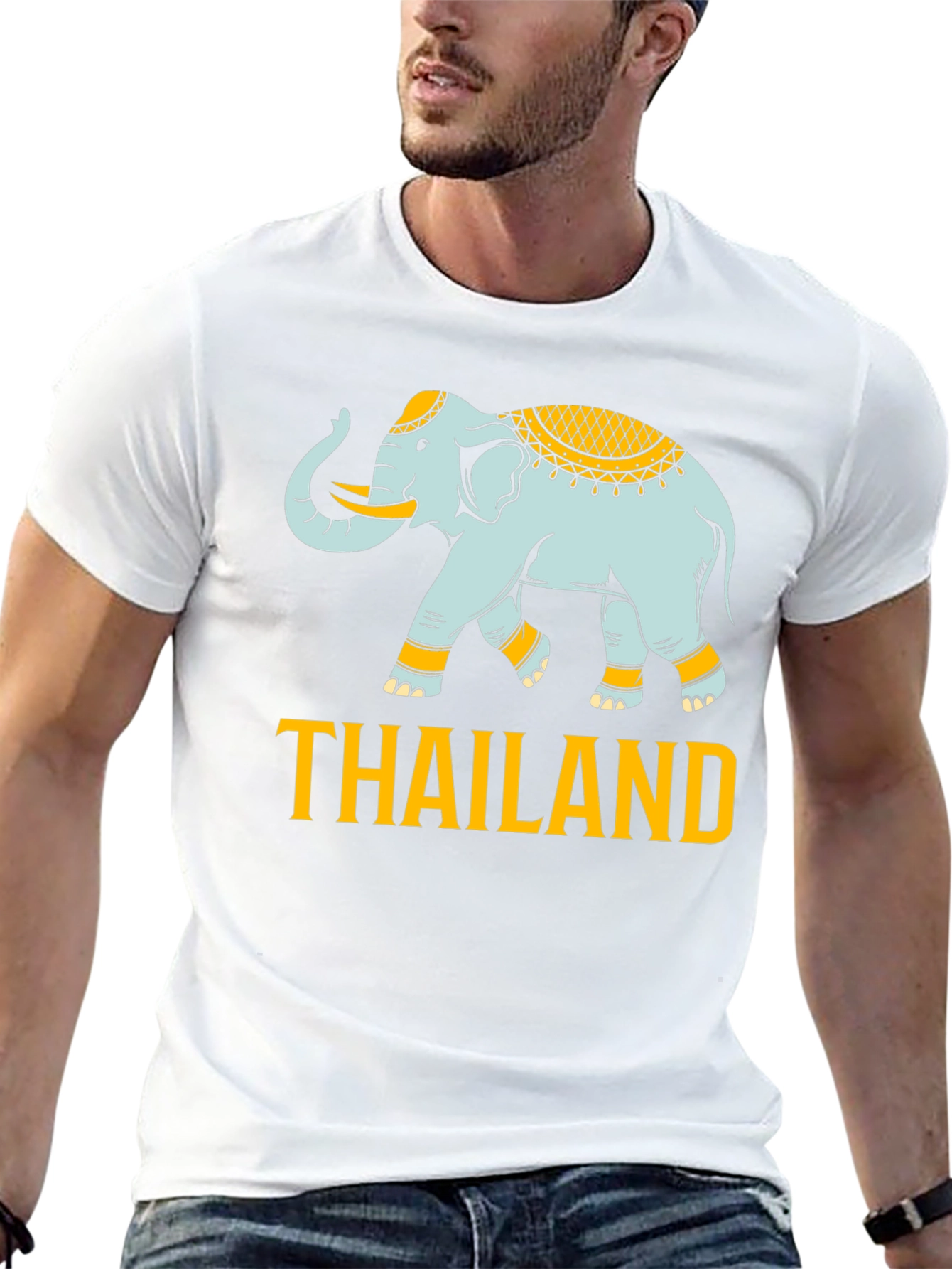 Thailand Elephant Graphic Print T-Shirt