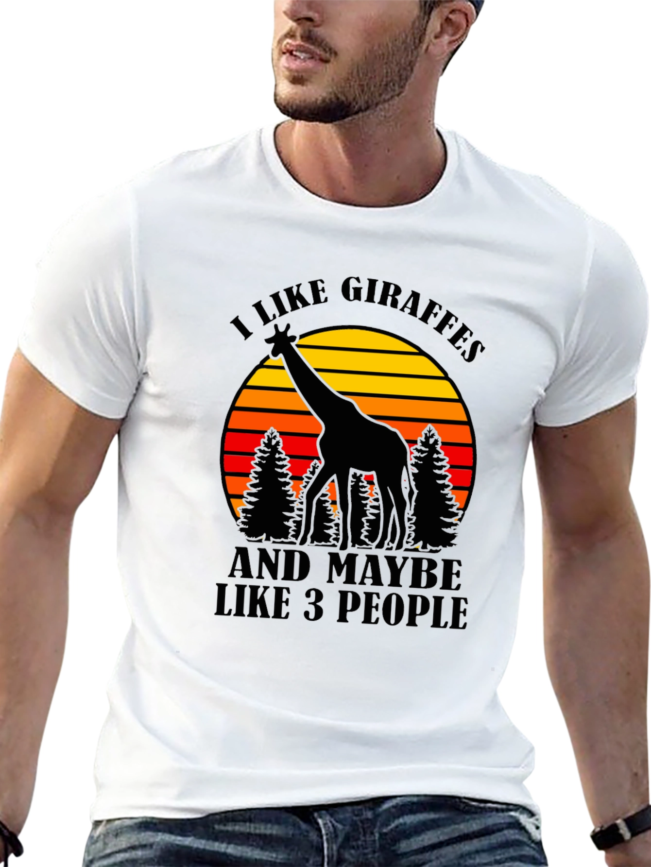 I Like Giraffes T-Shirt - Mens Black Tee