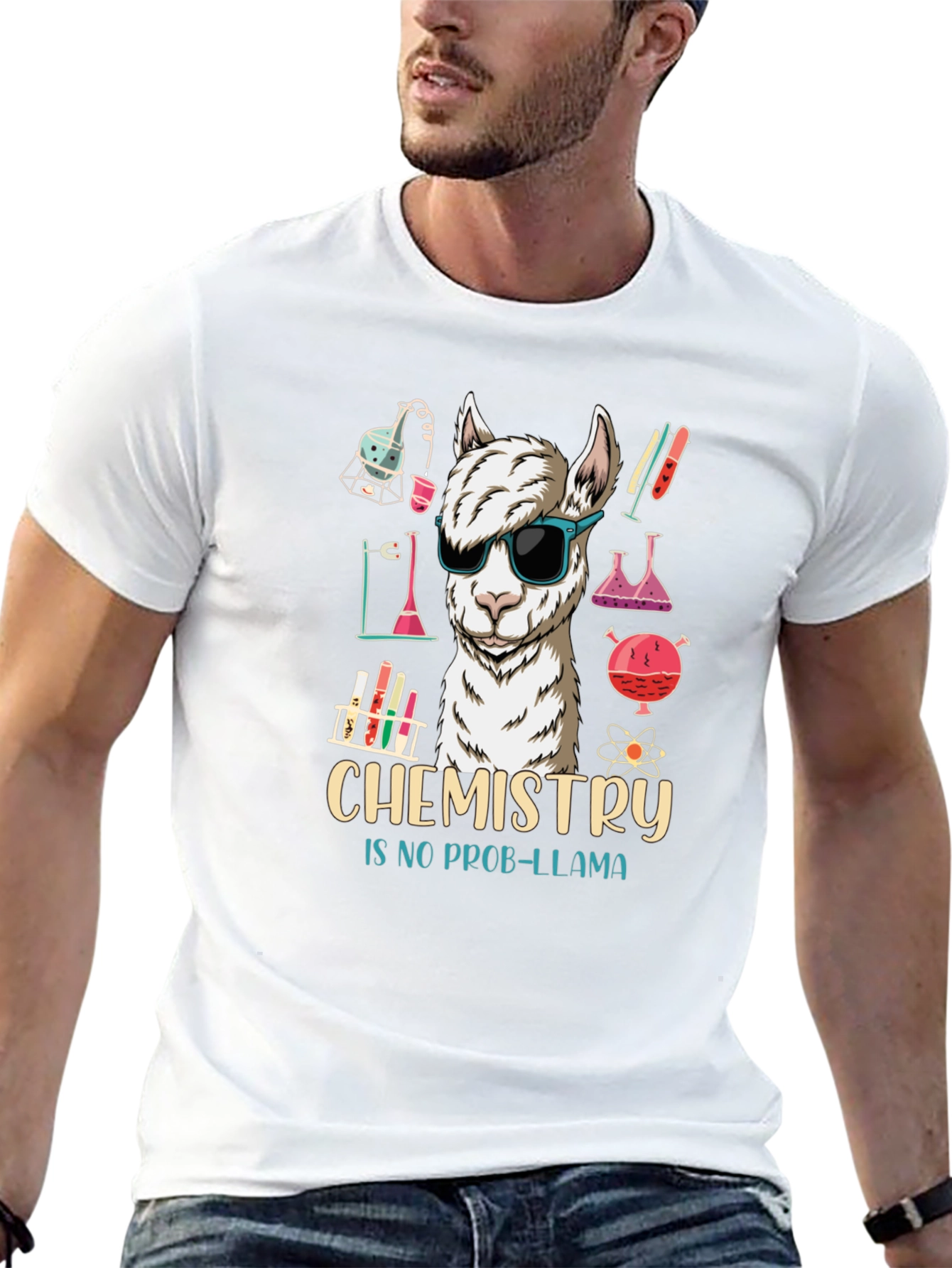 Chemistry Llama Graphic Tee - Science Humor