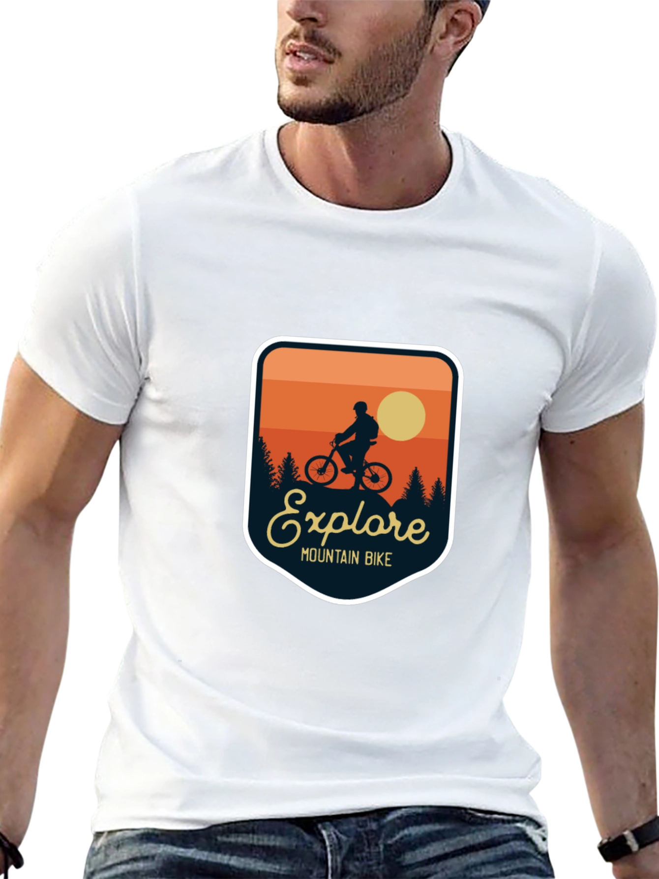 Explore Mountain Bike T-Shirt - Adventure Design