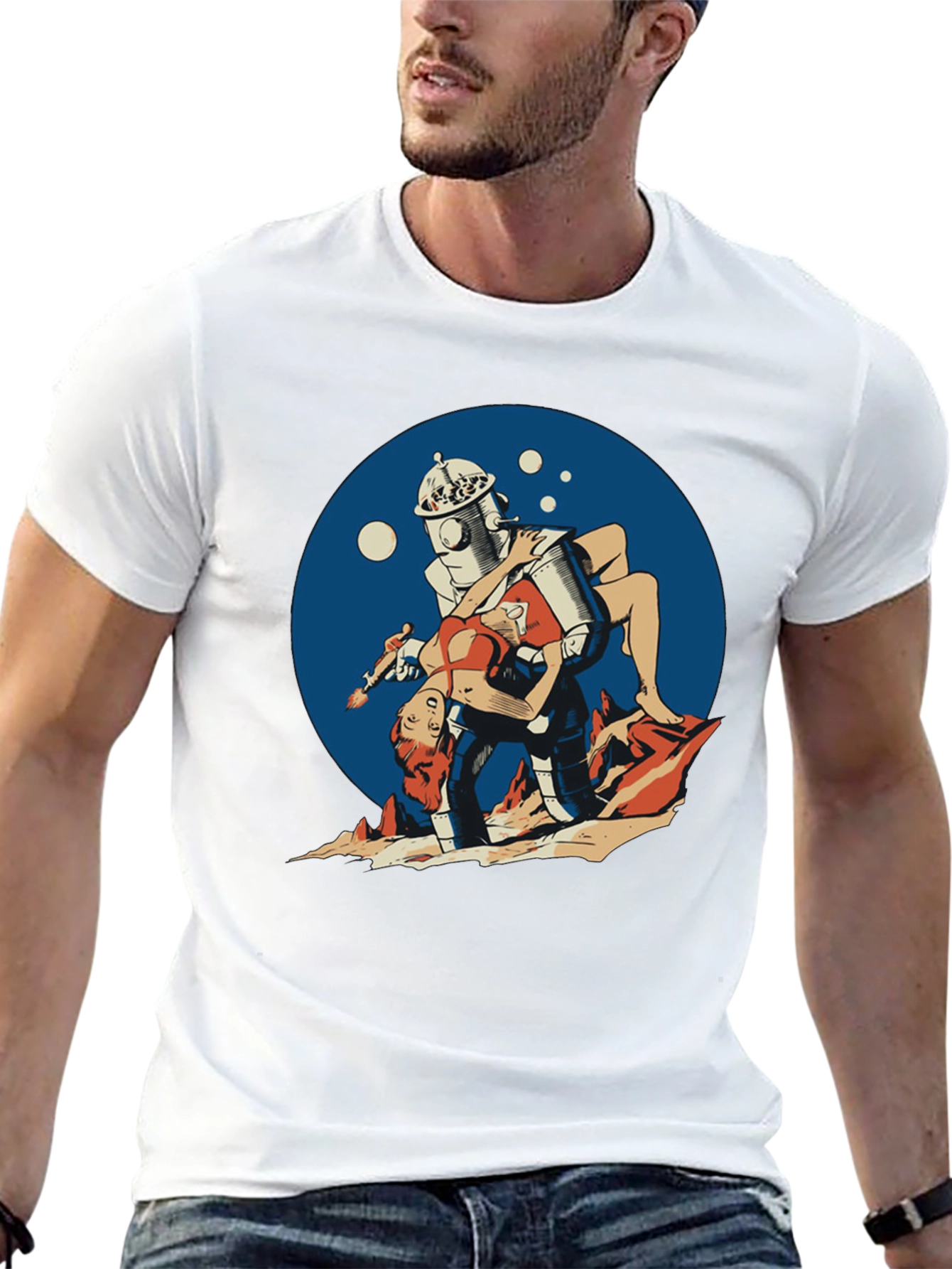 Retro Robot Pin-Up T-Shirt