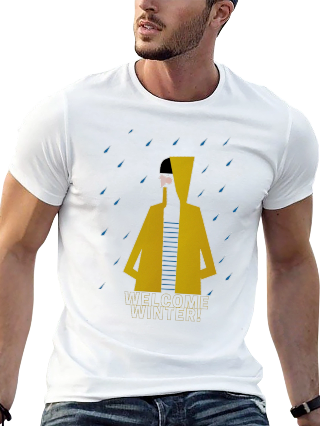 Welcome Winter T-Shirt - Stylish Raincoat Design