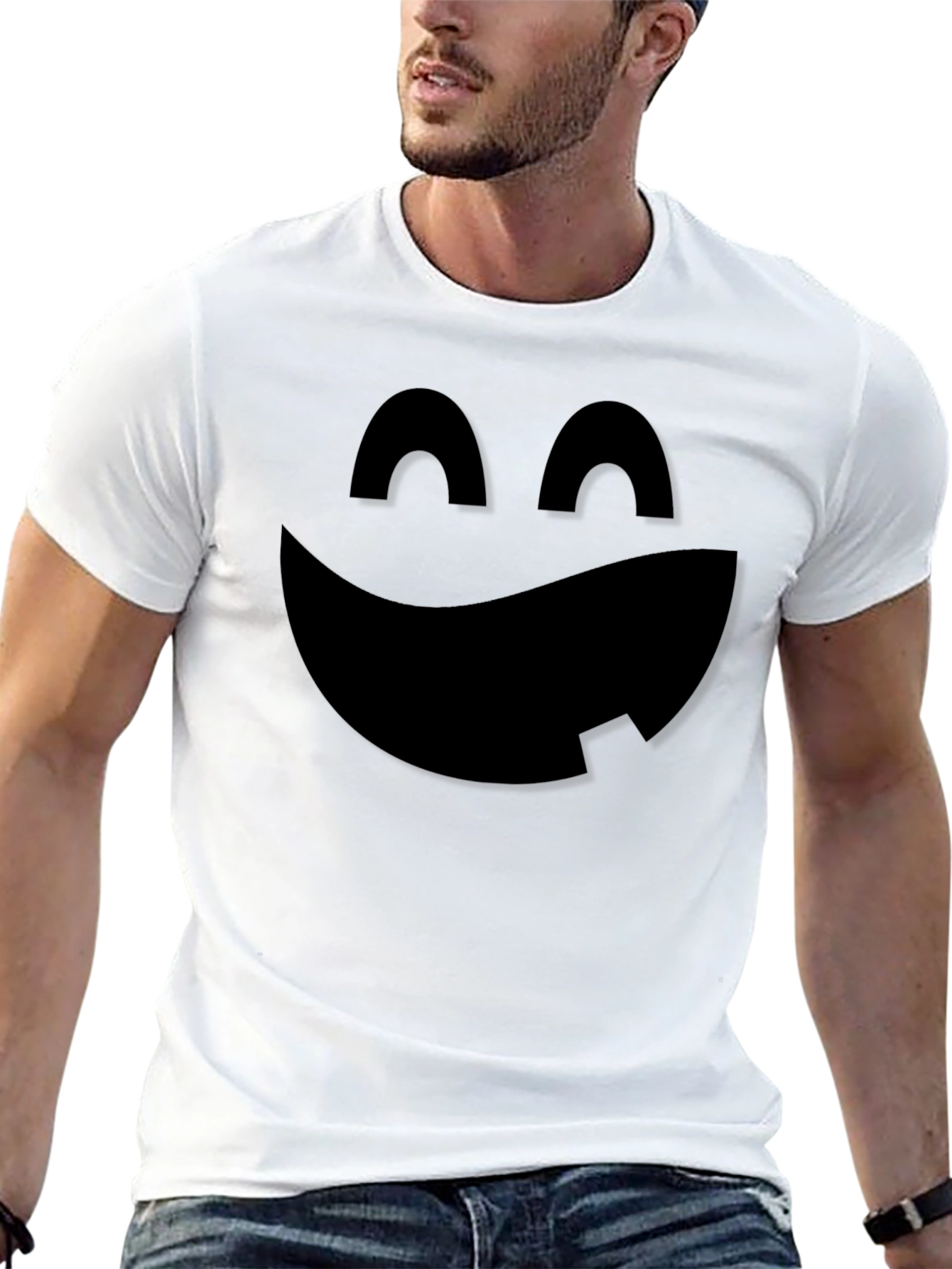 Black Spooky Smile Halloween T-Shirt