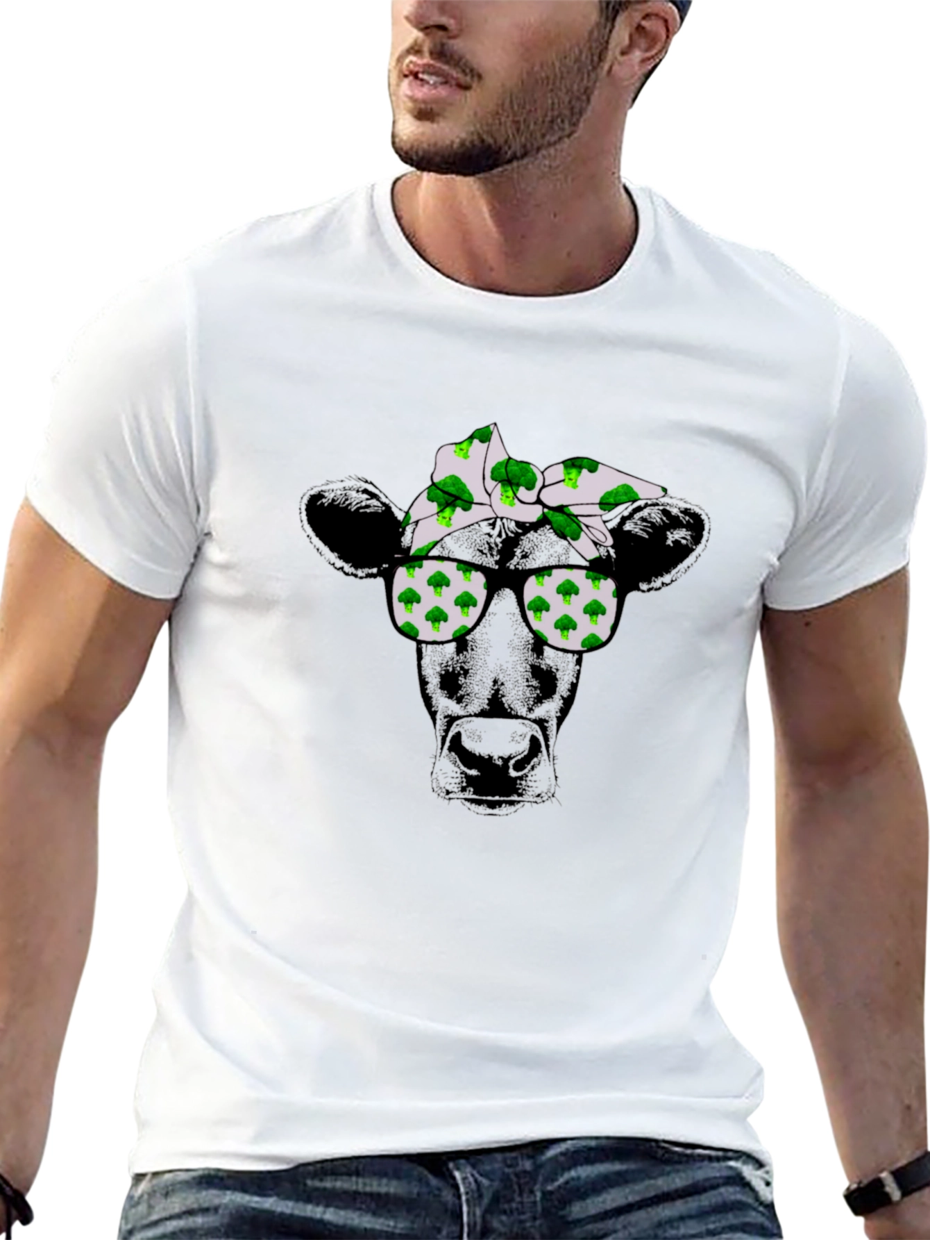 Cool Cow Broccoli Bandana T-Shirt