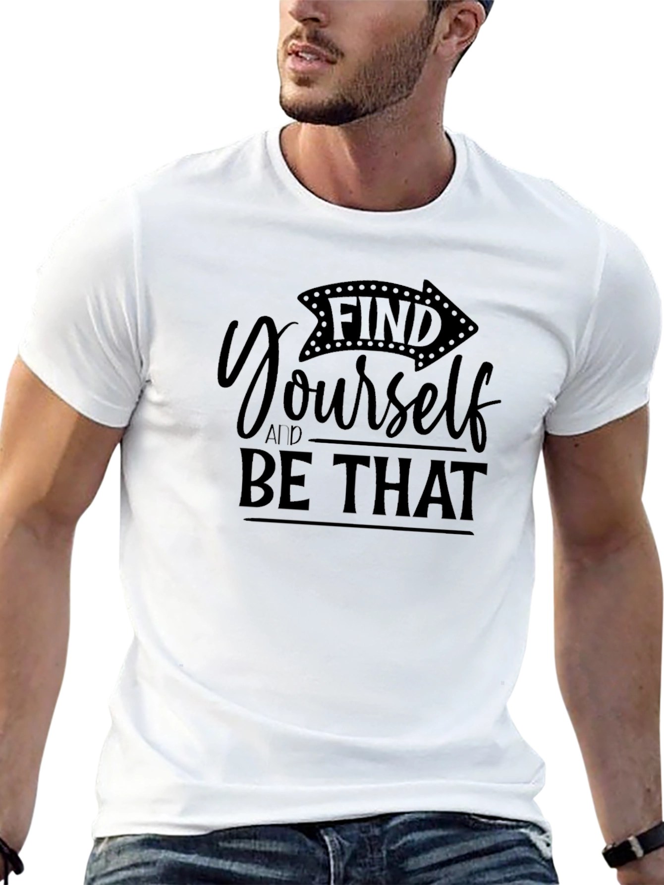 Find Yourself Black Graphic Tee Shirt