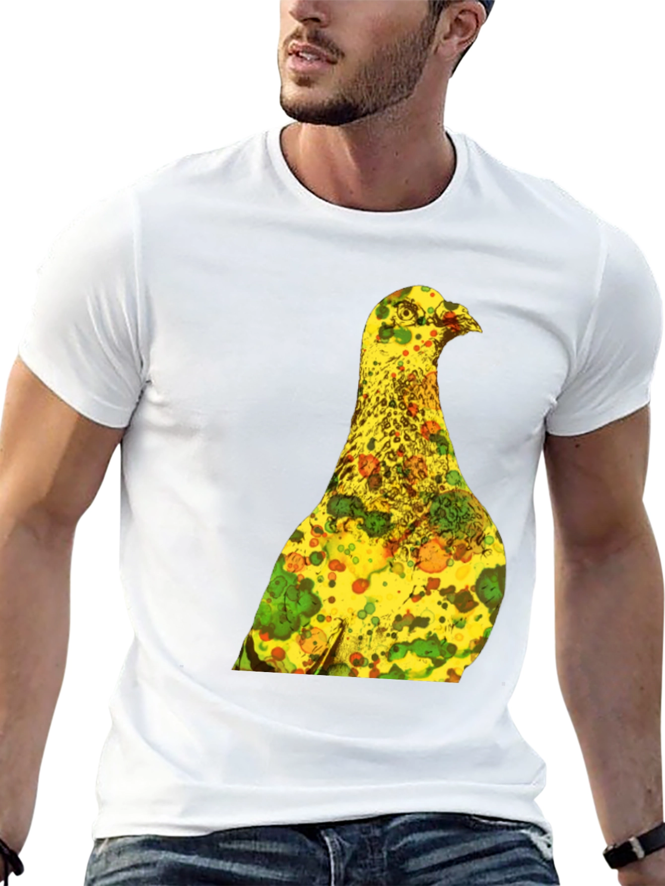 Unique Graphic Tee - Abstract Bird Print