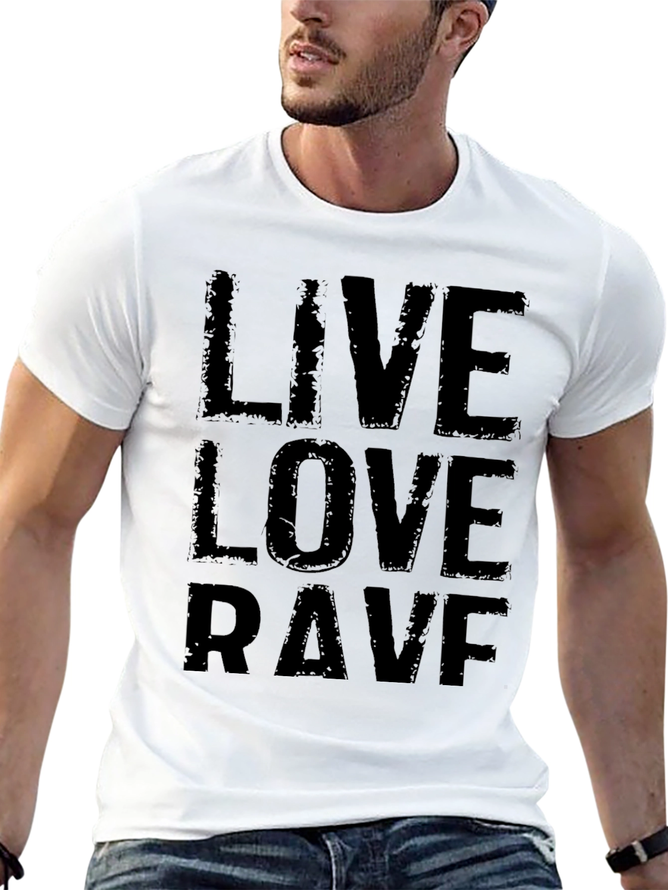 Live Love Rave Black Graphic T-Shirt